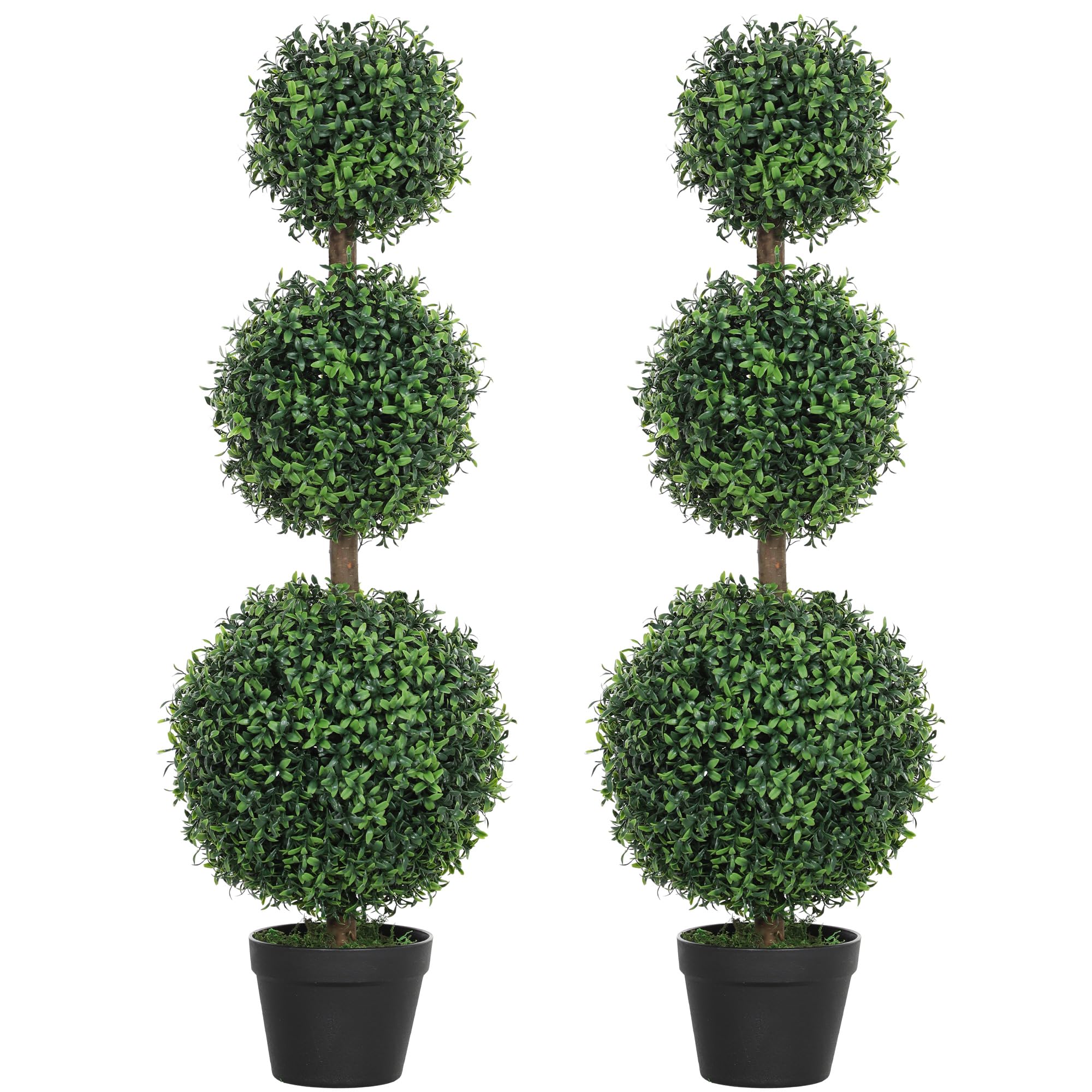 HOMCOM 40 Inch Ball-Shaped Boxwood Pair