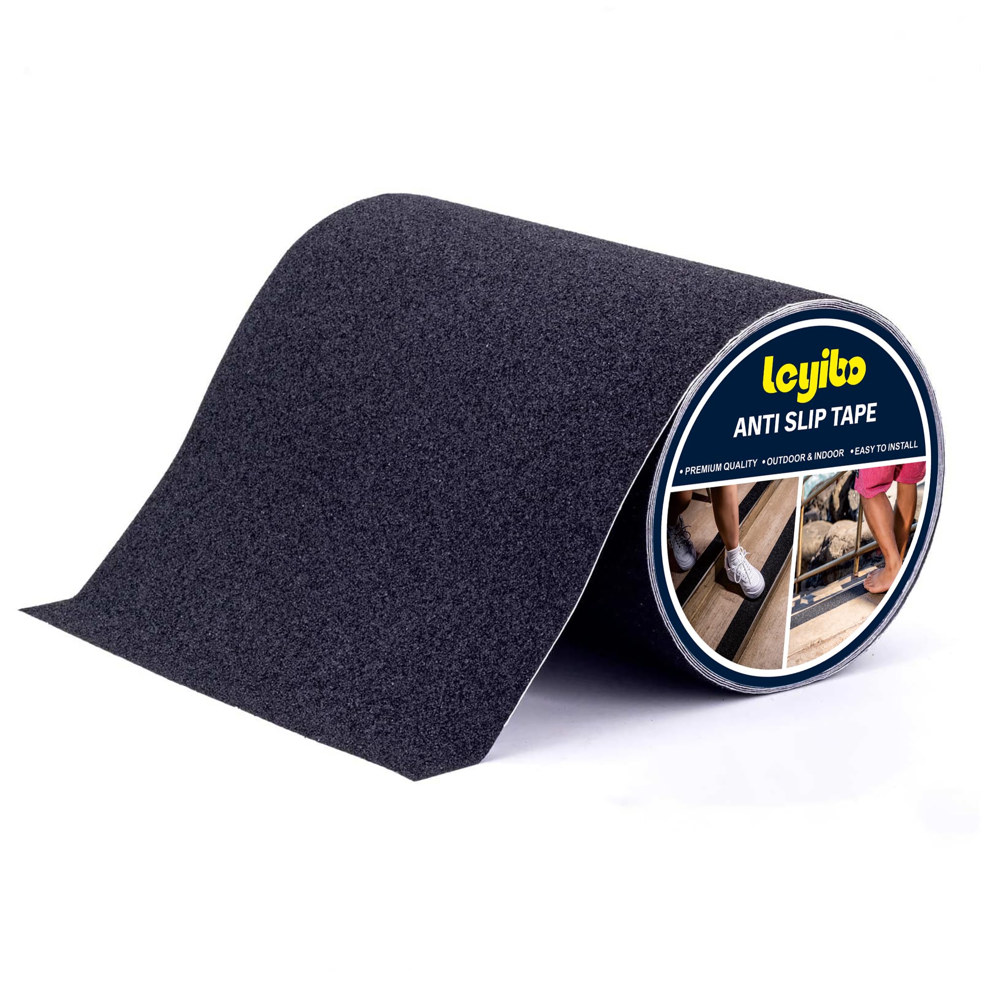 Cinta de tracción antideslizante con rodillo, cinta de agarre antideslizante de 9 pulgadas x 35 pies para patineta, rollo de grano antideslizante impermeable para escalones de escalera al aire libre e