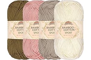 JubileeYarn Bamboo Cotton Vegan Yarn Sport, 4pk