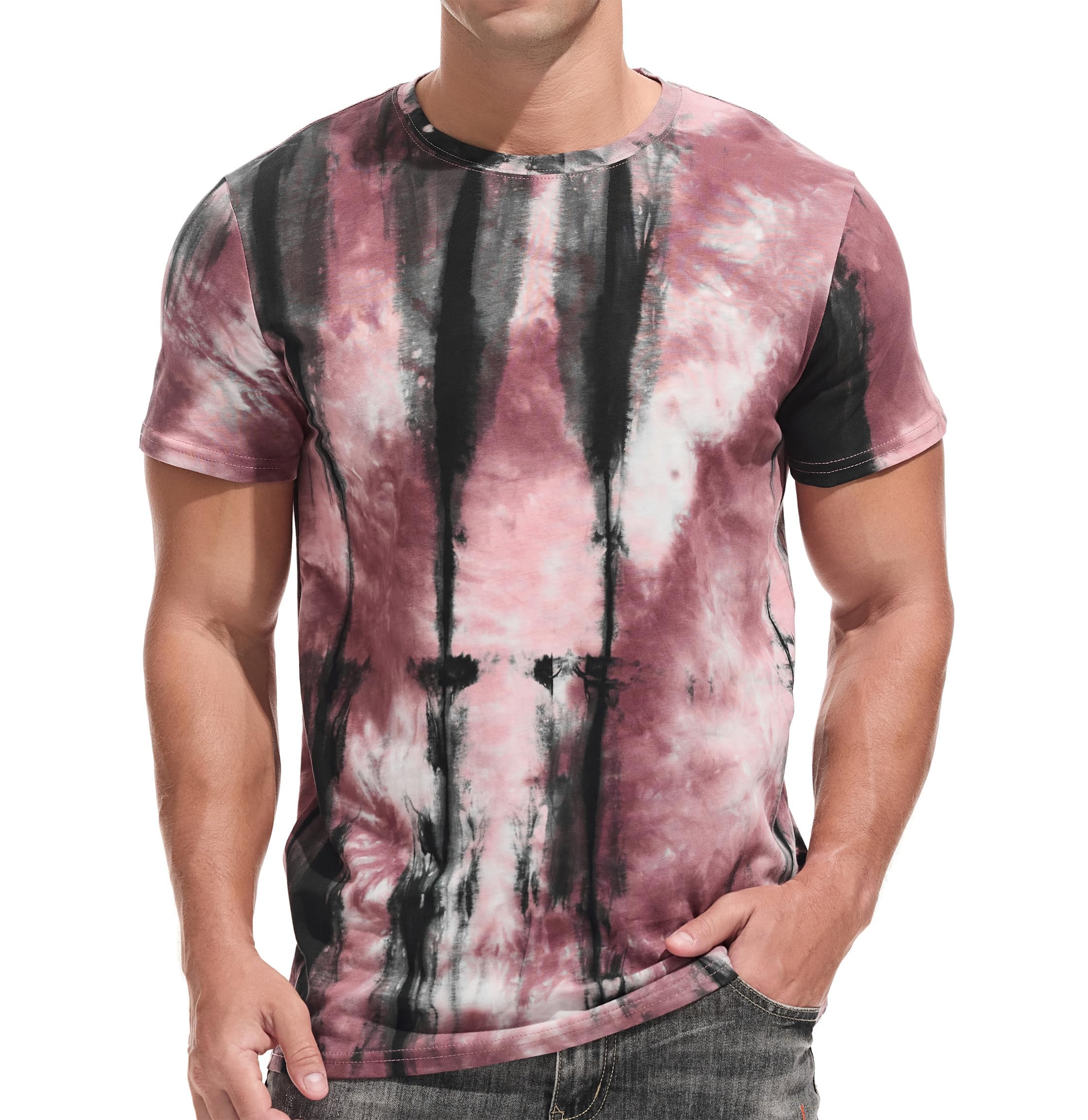 USALL Herren Sommer DruckT-Shirt 95% Baumwolle Casual Atmungsaktives Männer T-Shirt Kurzarm
