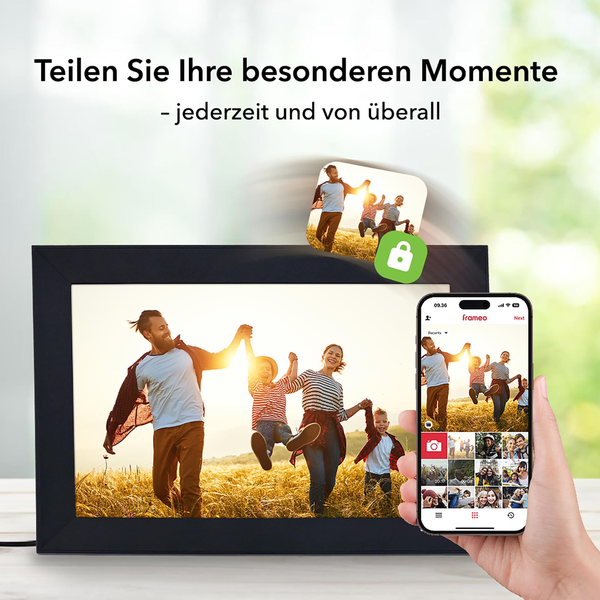 Rollei Smart Frame WiFi 103 czarna – 10,1 cala Touch – WiFi – ramka na zdjęcia z aplikacją Frameo do szybkiego i łatwego udostępniania zdjęć lub filmów | panel IPS, wiele funkcji, gniazdo microSD