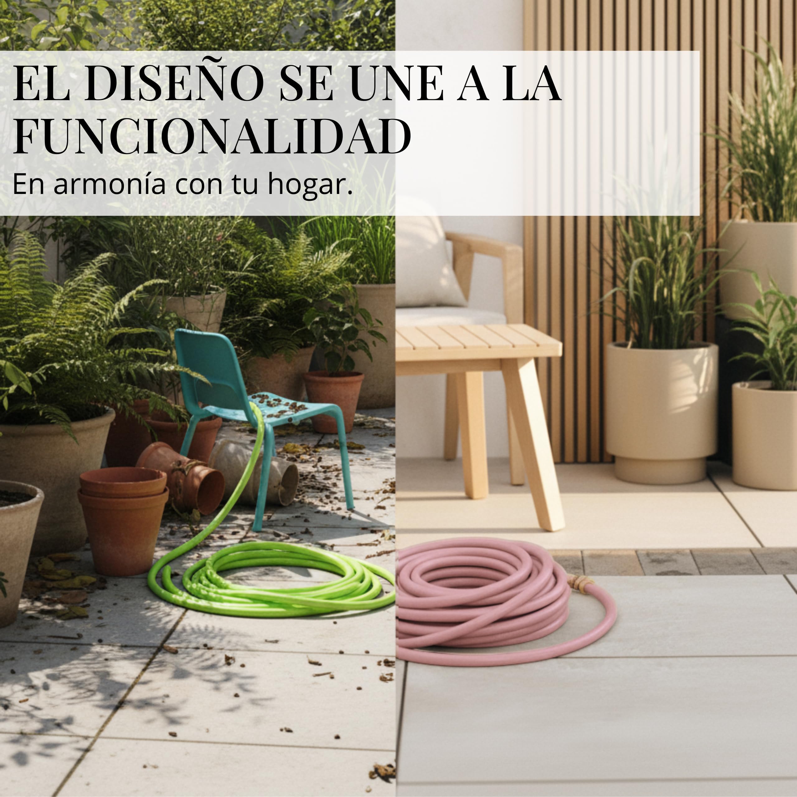 LIVLIG Manguera Jardin 30m – Manguera de Riego Flexible, 60% Reciclado, Resistente UV, Antitorcion, 1/2 Pulgada, Rose