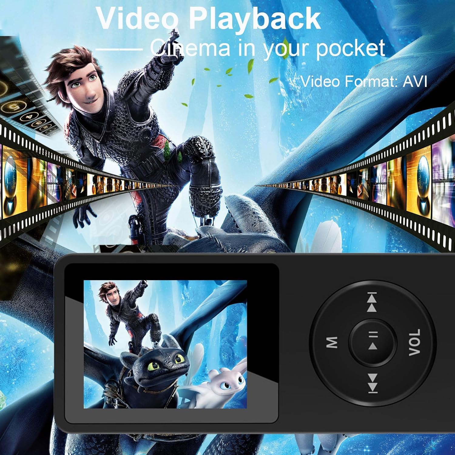 Bluetooth MP3 Music Player with 64GB TF Card, Mini Portable MP3 Players with Speaker and Earbuds, Supports Alarm Clock, FM Radio, Recording Function, Up to 128GB Memory Storage