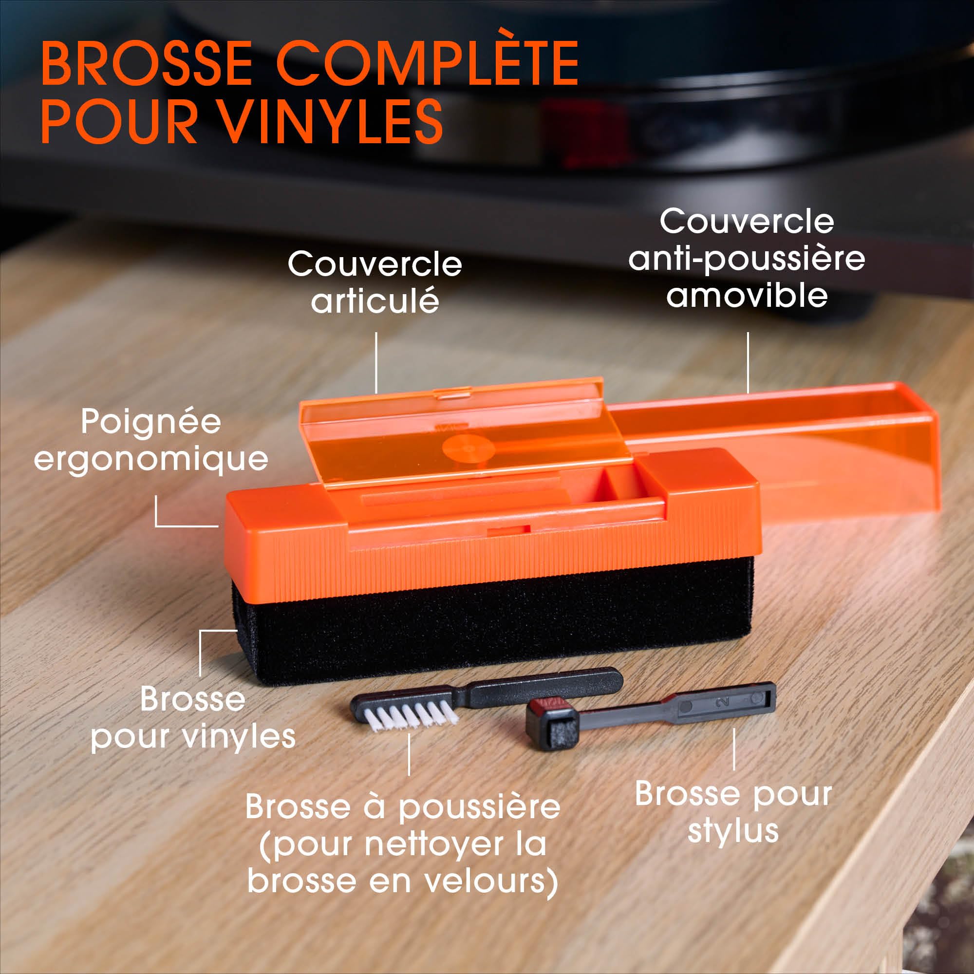 2 Brosses De Rechange Velours Pour Nettoyeur Vinyle SPINCARE | Nettoyage Profond + Mécanisme Verrou