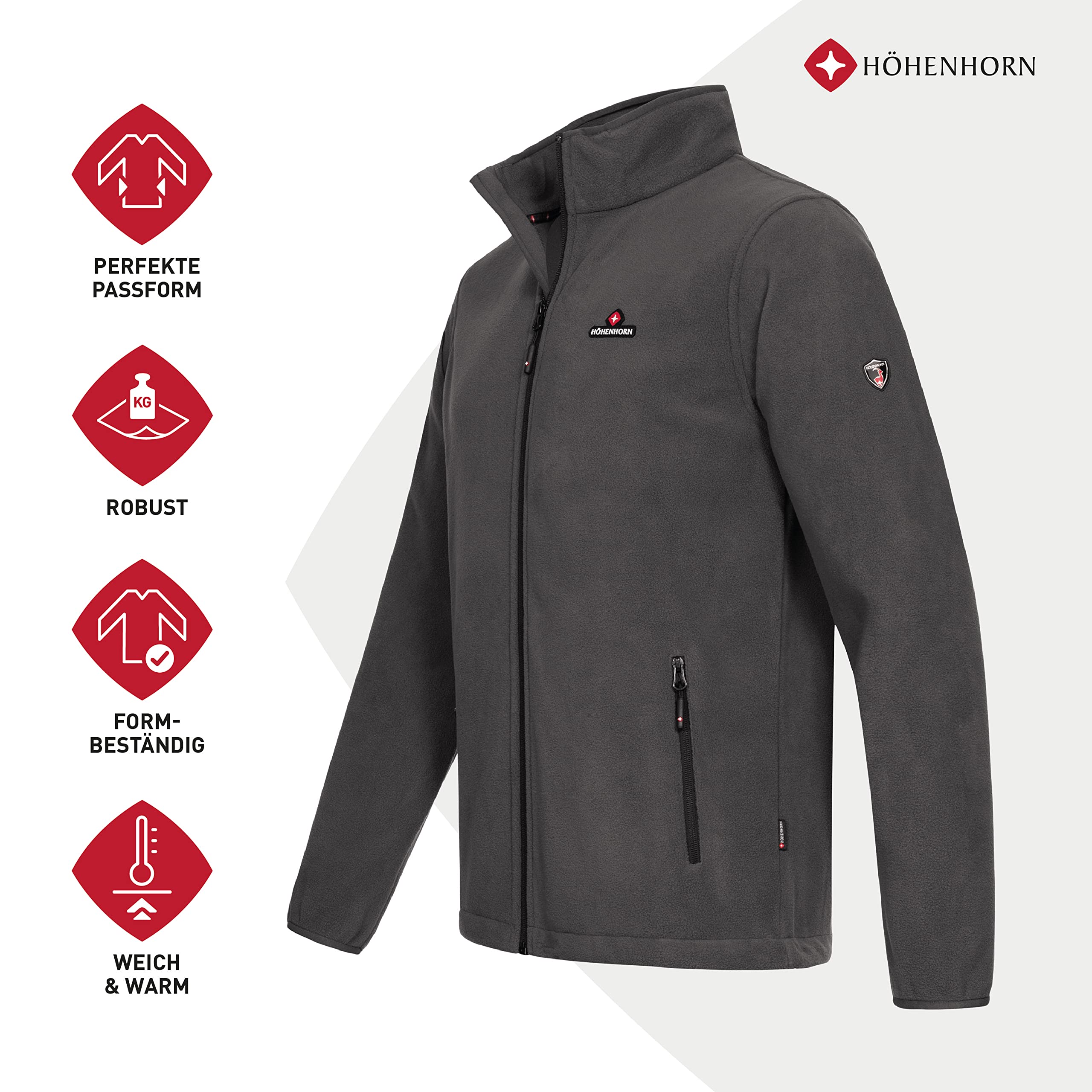 HÖHENHORN Badus Eigler Giacca in pile da uomo Full Zip Outdoor Trekking Trekking