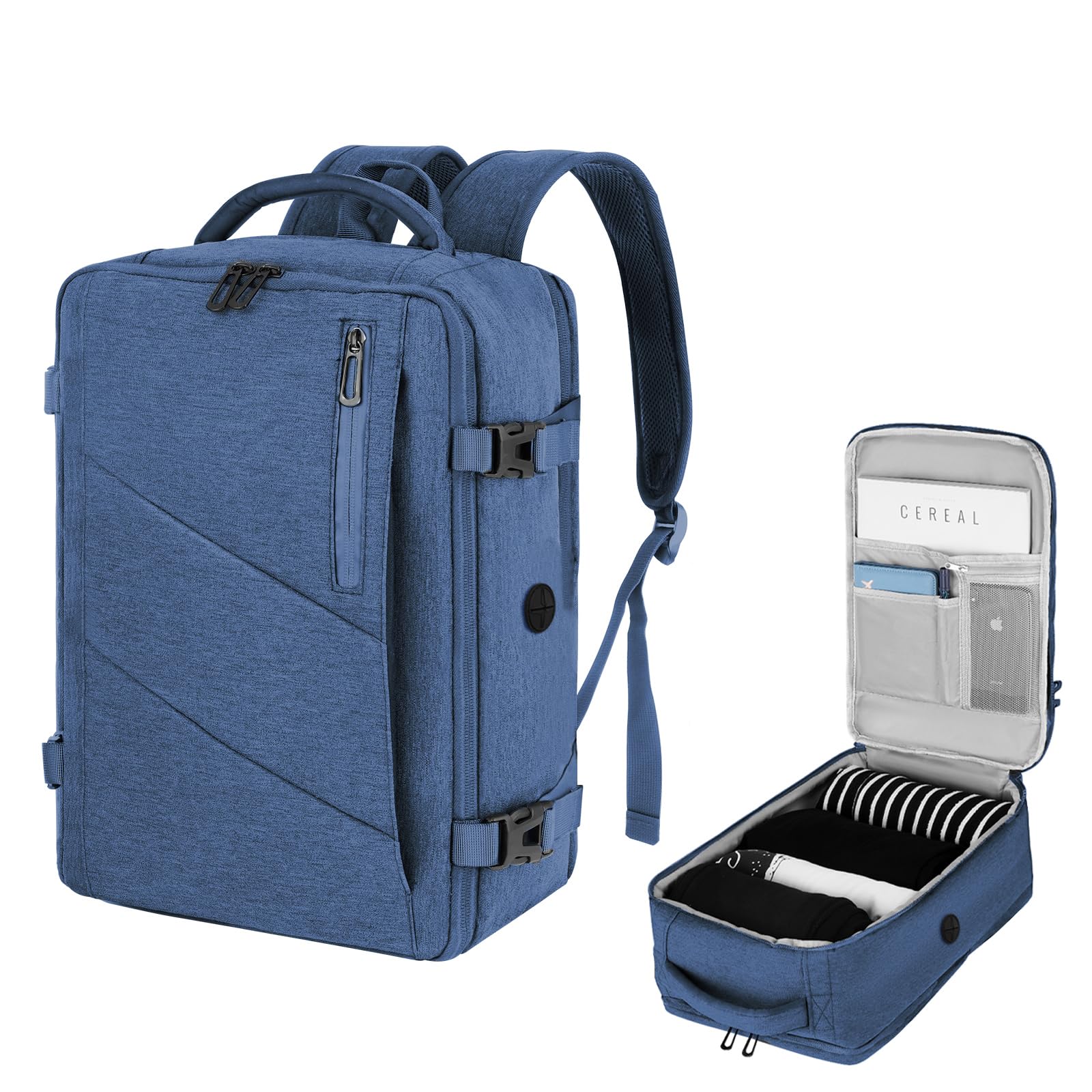 VOESLD Backpack for Ryanair/Easyjet 40 x 20 x 25 / 45 x 36 x 20 cm / 45 x 36 x 20 cm / Airplane Travel Backpack with USB Port, blue, Casual