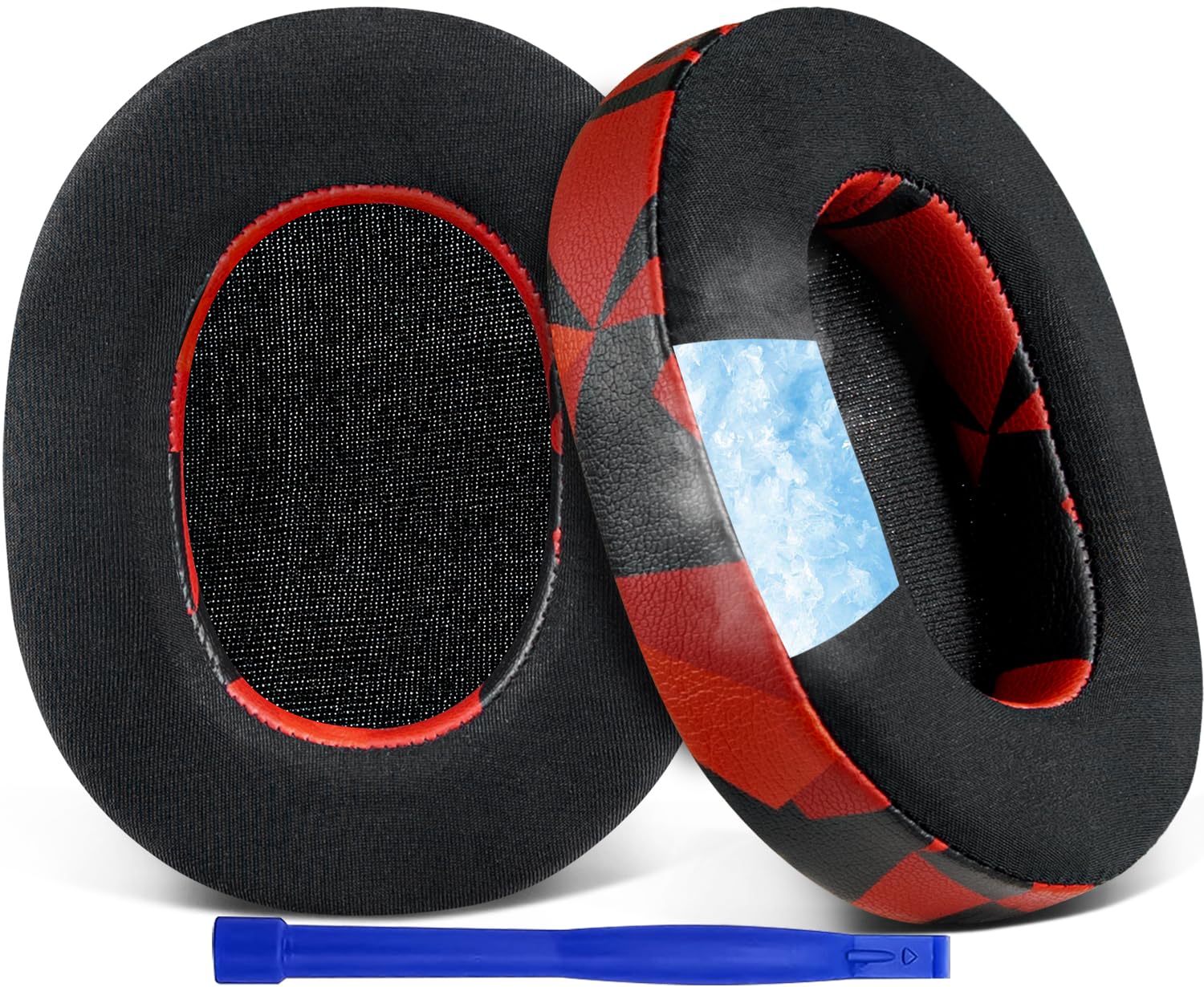 SOULWIT Cooling-Gel Replacement Earpads for Sony WH-1000XM5 (WH1000XM5) Noise Canceling Headphones, Ear Pads Cushions with High-Density Noise Isolation Foam, Added Thickness - Red Storm