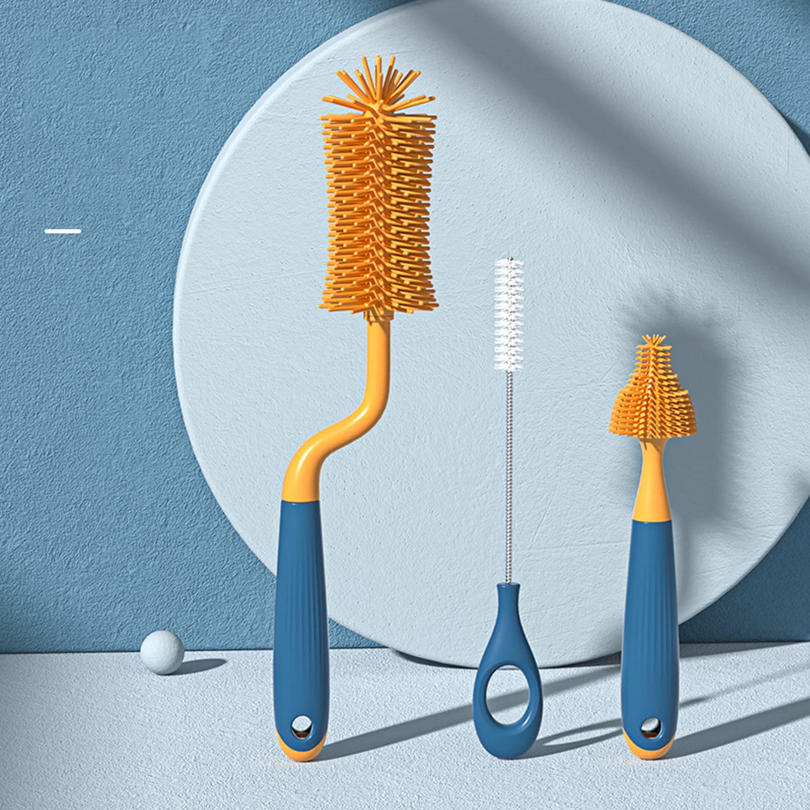 Scovolino Per Biberon In Silicone - 2 Pezzi, Testa Ondeggiante, Manico Lungo, Senza BPA - Foto 2