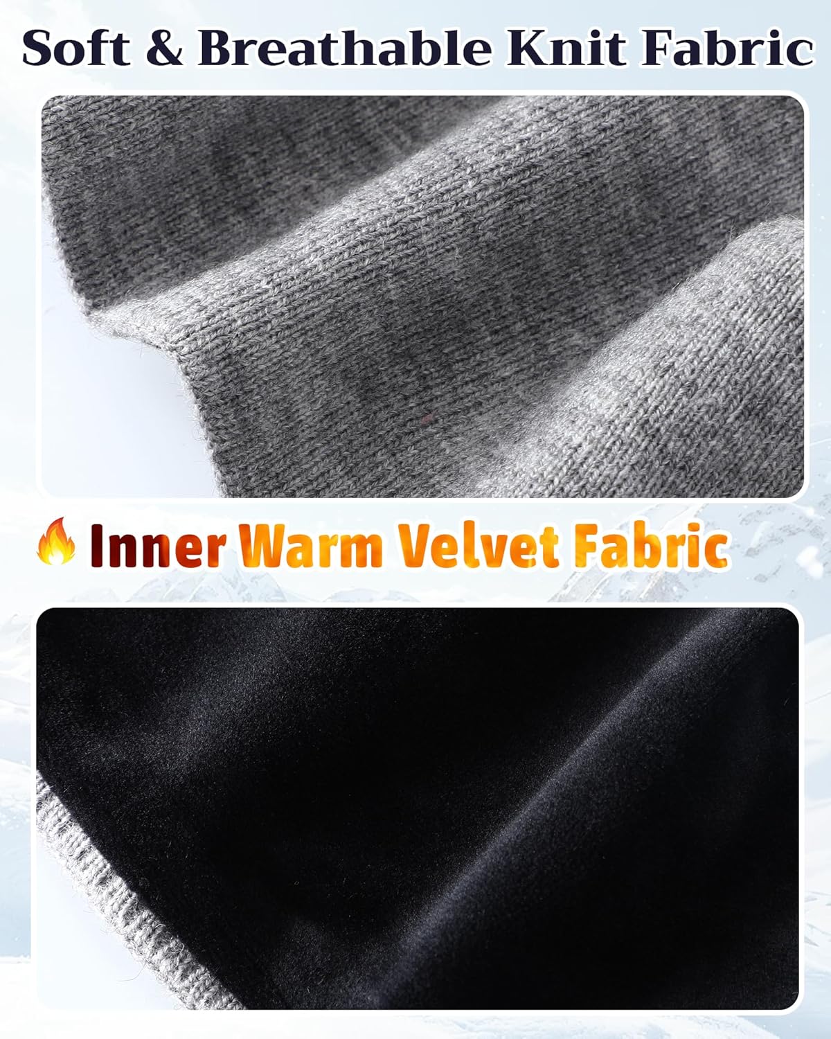 JenPen 2 Pcs Double-layer Men's Ear Muffs for Winter Ear Warmers Headband Knit Fuzzy Lined for Adult Ski Running Cycling - Image 3