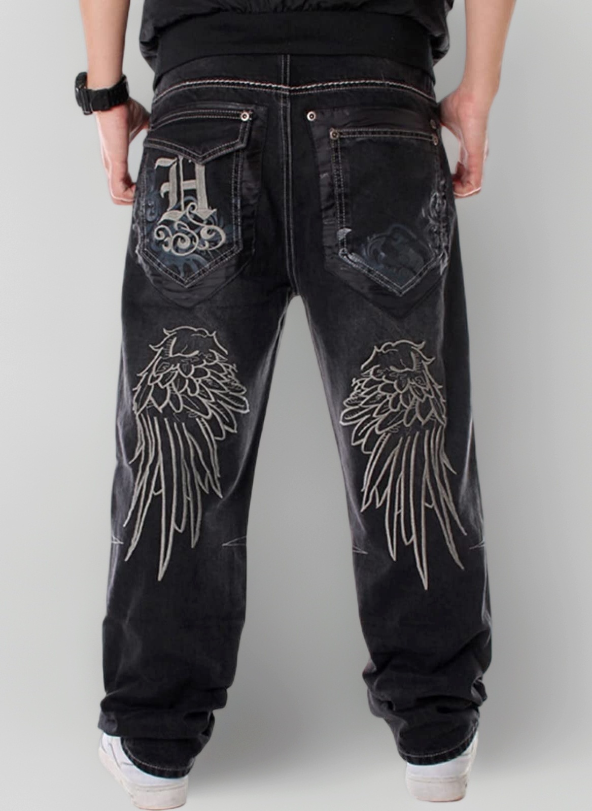 Y2k Baggy Jeans for Men Vintage Relaxed Fit Skateboard Jeans Loose Embroidery Hip Hop Dance Denim Pants