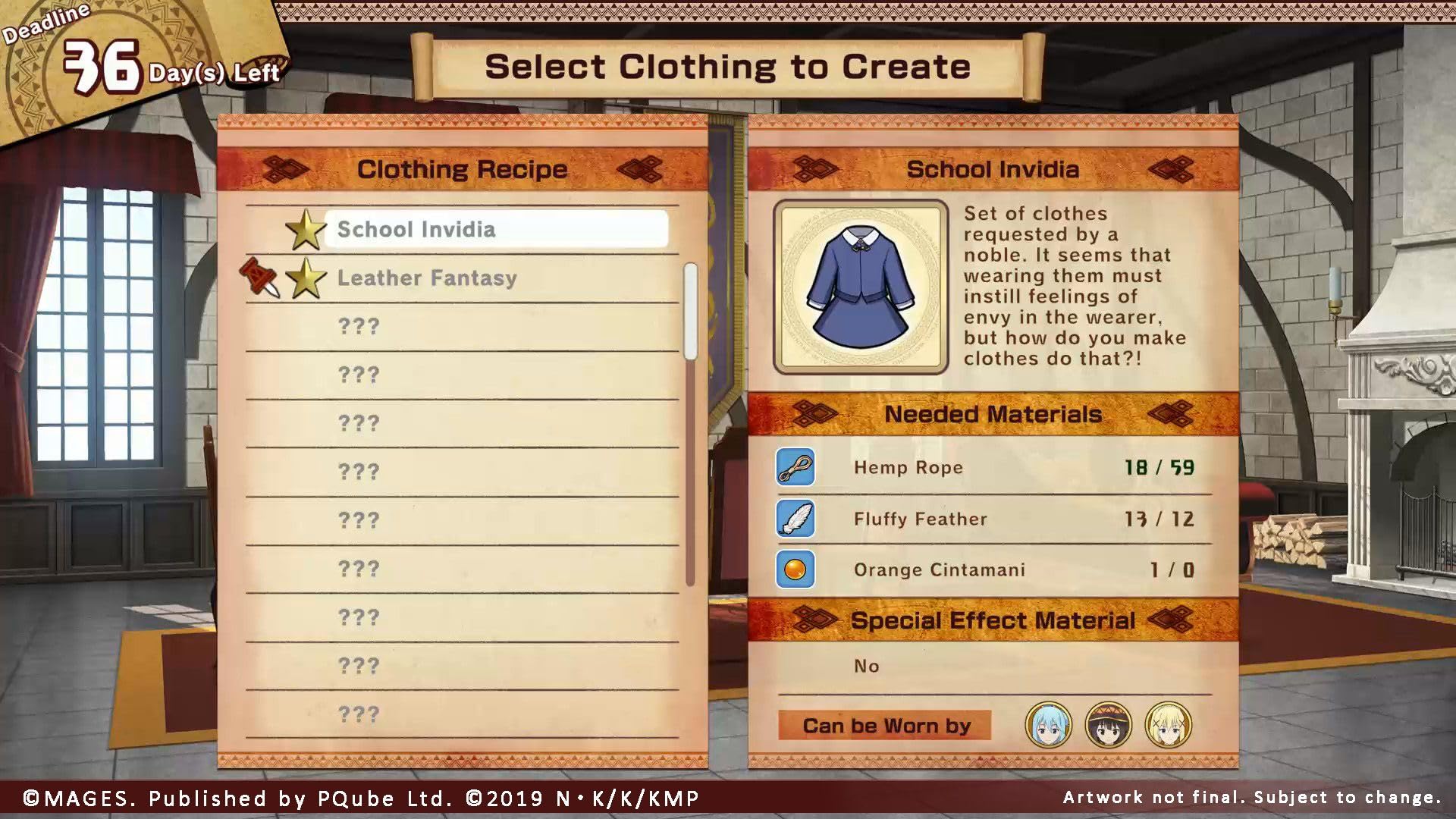 KonoSuba: God's Blessing on this Wonderful World, Love For These Clothes Of Desire, Nintendo Switch