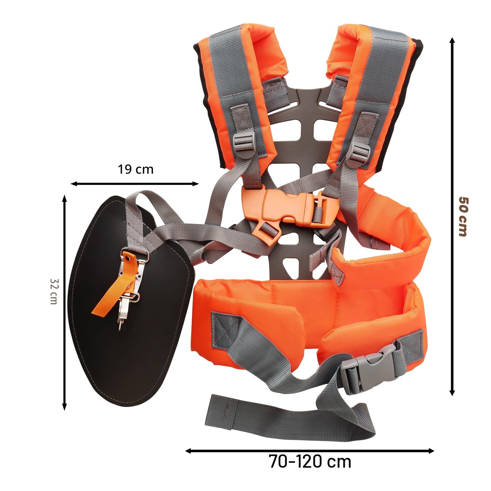 QKTYB Harnais Debroussailleuse, Universelle Réglable Harnais pour Debroussailleuse, Rembourrée Confortable Double Harnais de Débroussailleuse en Nylon pour Tondeuse à Gazon