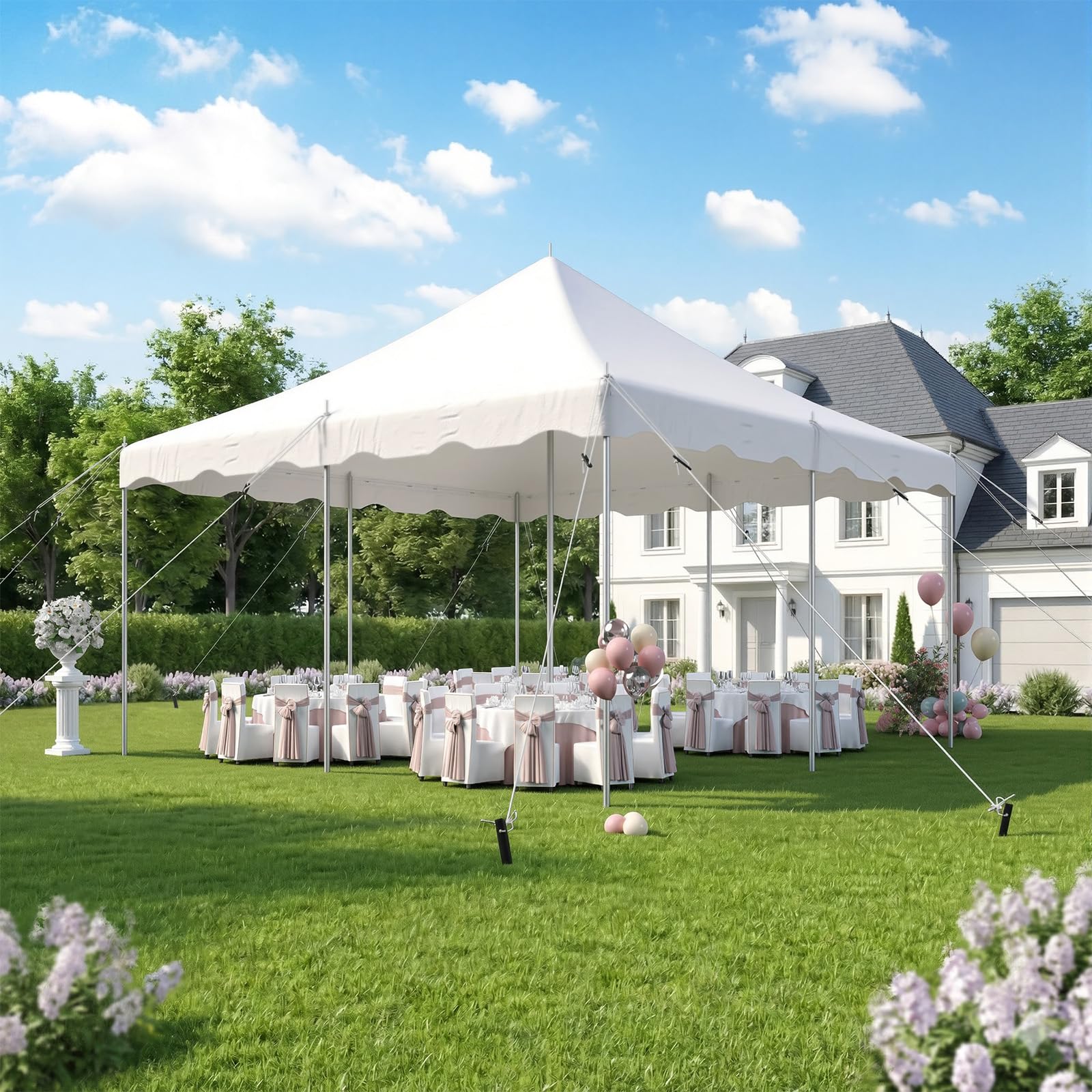 in party tents EROMMY 15x15FT Pole Tent, Heavy Duty PVC Outdoor Canopy with Reinforced Galvanized Steel Frame, White Event Tent with Carry Bags for Weddings and Parties : Patio, Lawn & Garden HOTTEST Bikes of The Antennas_Polarization-LHCP Maat:L sporting events
