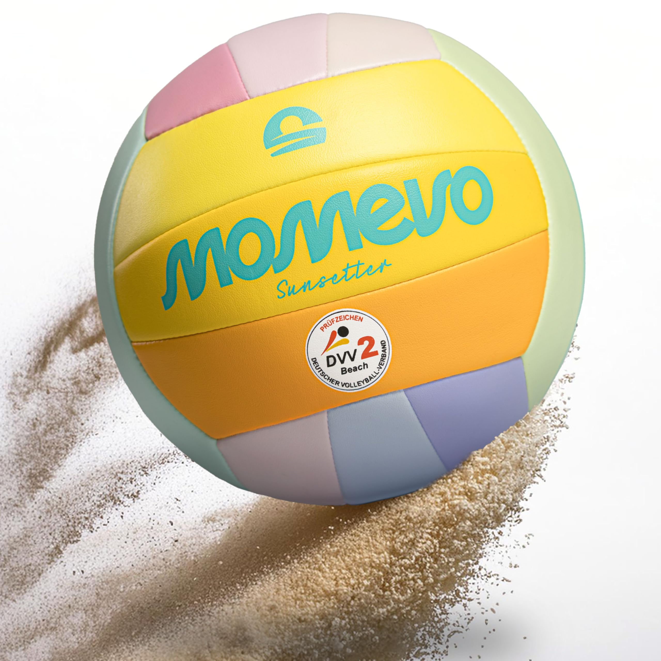 Sunsetter Beachvolleyball – Weicher Soft Beach-Ball 2026 in offizieller Größe 5, DVV Zertifiziert, weiche Oberfläche – ideal für Outdoor Volleyball, Strandsport, Sandsport & als Geschenk