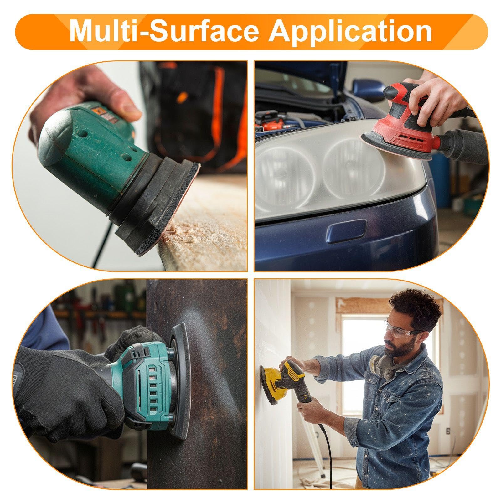 Mouse Sander Pads - 5 Pack, Hook & Loop -7