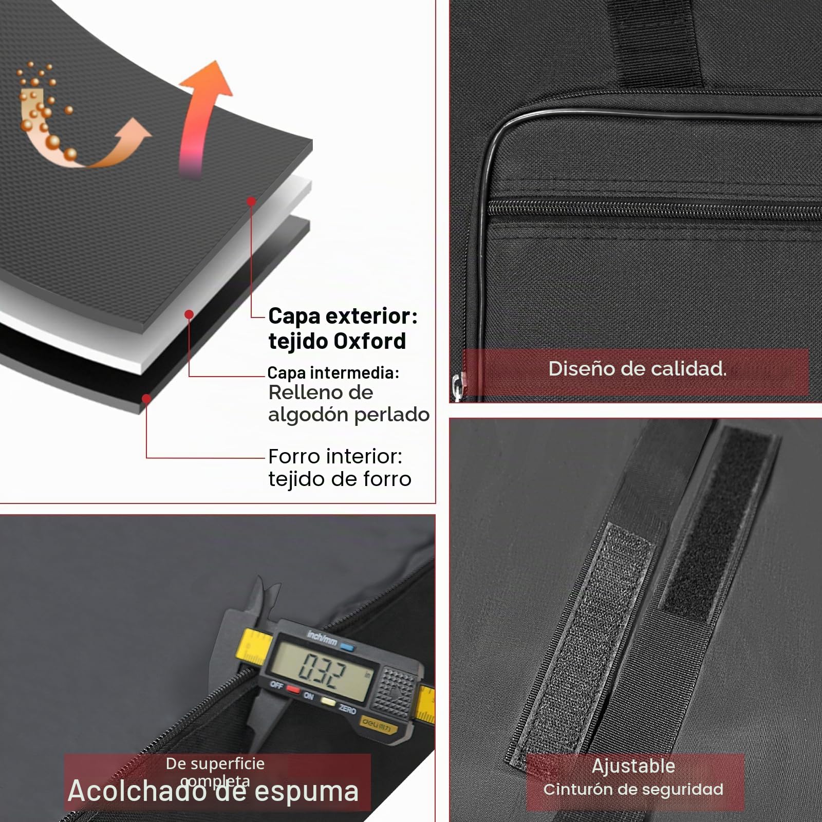 SUNDOY 49 61 76 88 Bolsa para Teclado - Bolsa de Transporte de Tela Oxford 600D Resistente, Relleno de Espuma de 8 mm, Transporte de teclados, Accesorios de música y Mucho más, Negro