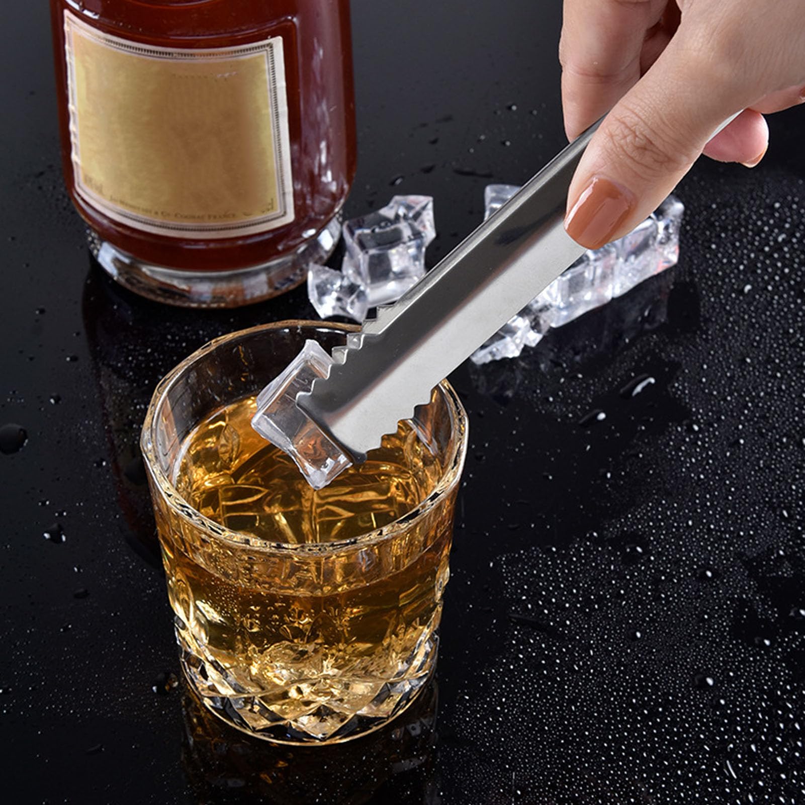 FLEXMAN Ice Tongs, Stainless Steel Small Serving Tongs, Mini Serving Tongs with Teeth for Serving Tea, Coffee, Breakfast, Parties, Various Activities