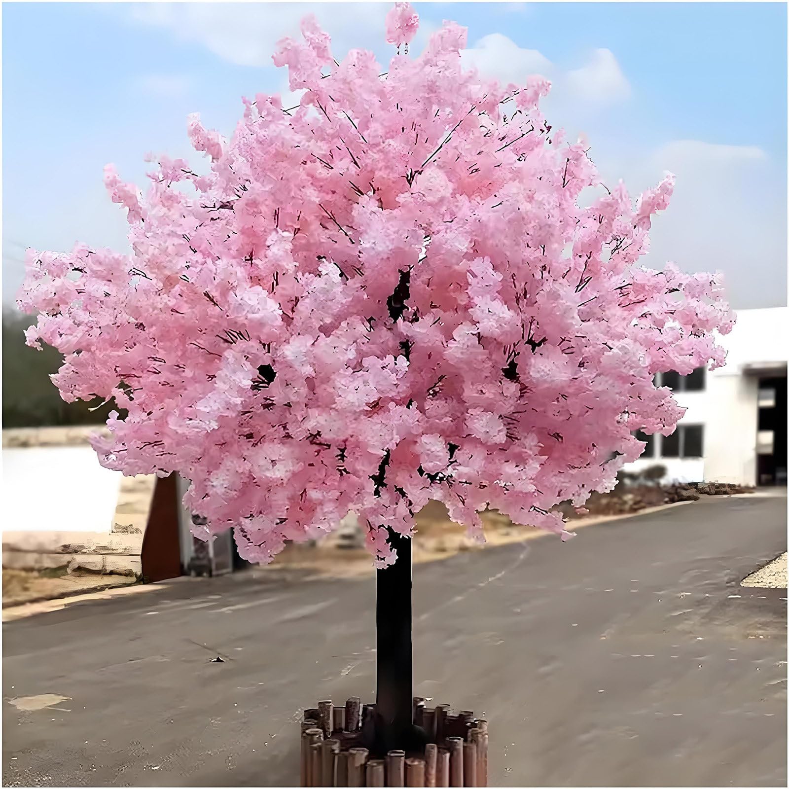 Artificial Cherry Blossom Tree,Artificial Cherry Blossom Trees outdoor artificial plants Wishing Tree For Wedding Event Indoor Outdoor Party Restaurant Mall Decoration Pink-2m*2m