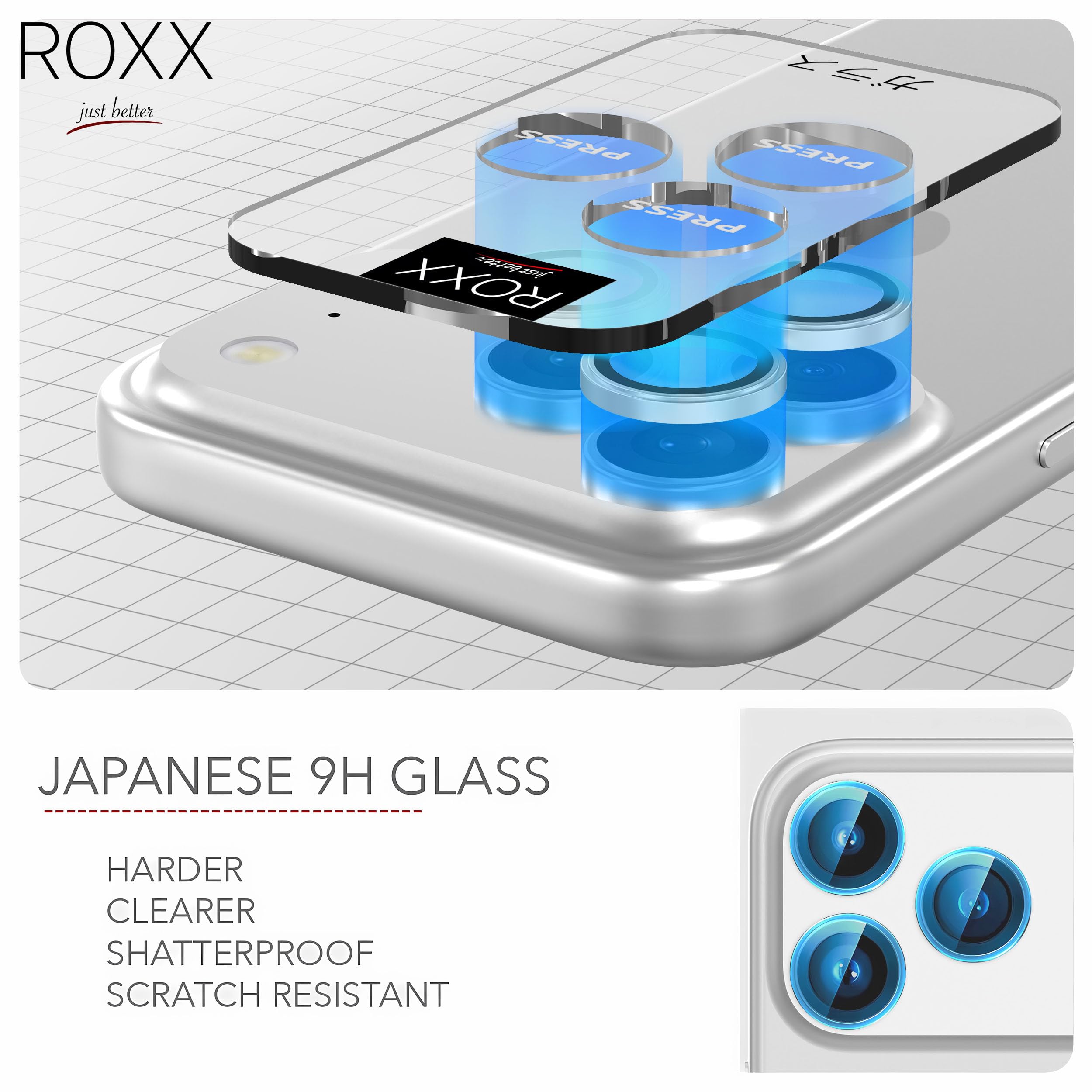 Amazon.com: ROXX Japanese 9H Camera Protector | Silver | For