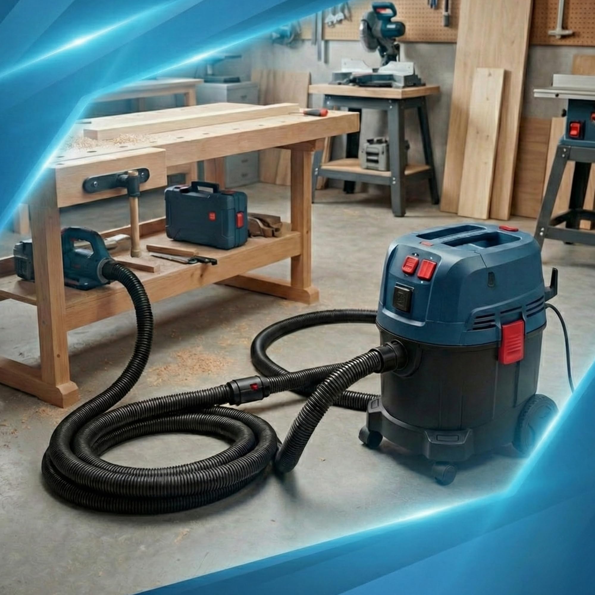 5m Staubsaugerschlauch Verlängerungsschlauch kompatibel mit Bosch Click and Clean Nass- und Trockensauger Schlauch Ersatzteil Gas 12-25 15 18V-10 35 40 55 400 A Staubsauger 5 Meter