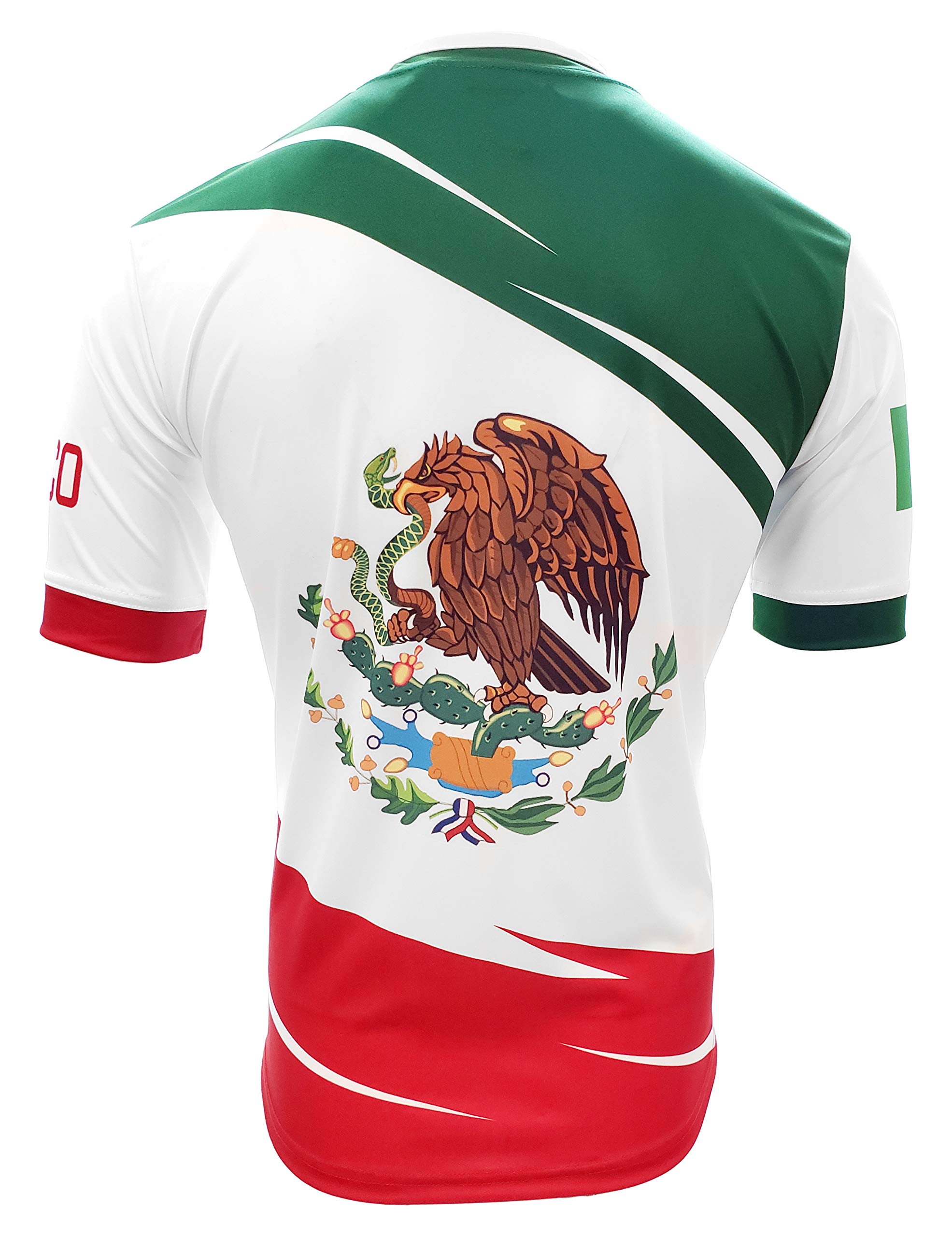 Mexico Soccer Jersey, Adult Short Sleeve, Tricolor National Team Design, Lightweight Polyester Mexico States (US, Alpha, X-Large, Regular, Regular, Guerrero)