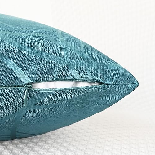 Miniatura 6 de CaliTime Juego de 2 fundas de almohada modernas, brillantes y opacos con círculos de contraste, fundas de cojín geométricas para sofá, decoración