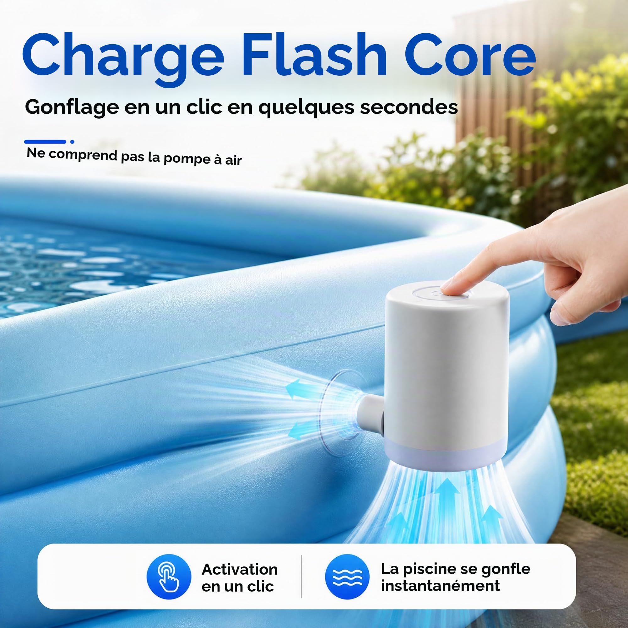 Toboggan Gonflable de Piscine, Toboggan Aquatique Hors Sol en PVC, Famille et Enfants, Jouet de Jeu avec gonflage Rapide pour Jardin, 72 × 33 × 33 Pouces