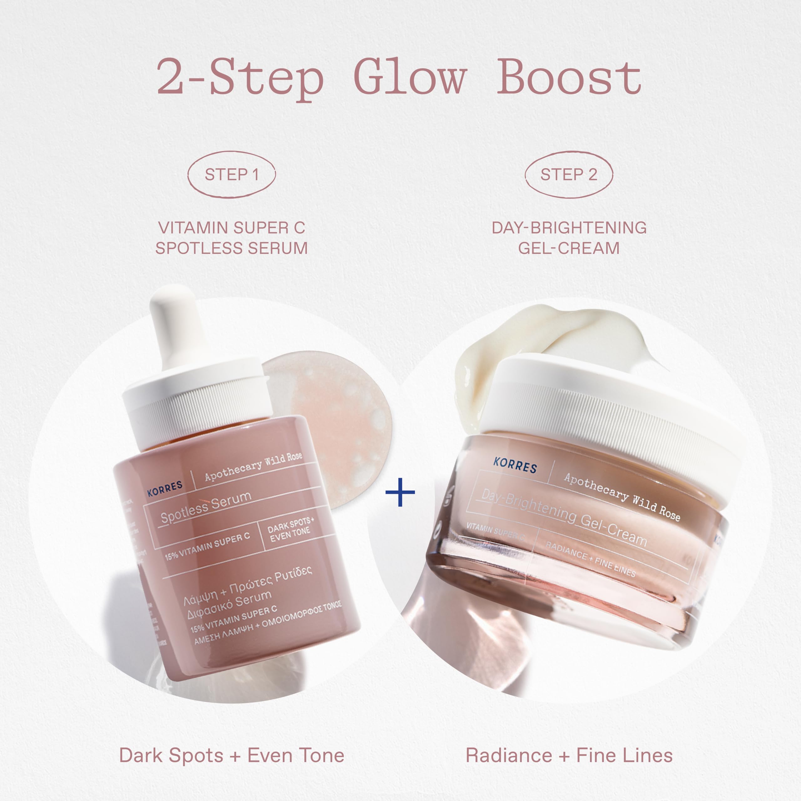 Korres Apothecary Wild Rose Spotless Serum, 15% witamina C z olejkiem z dzikiej róży i przeciwutleniaczami, serum z witaminą C dla blasku i odcienia skóry, codzienna pielęgnacja skóry dla kobiet i