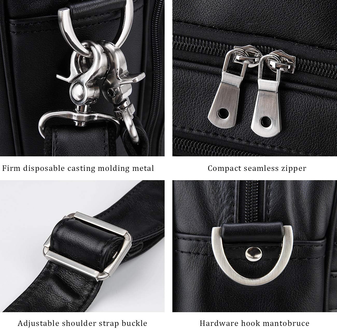 Augus Business Travel Briefcase Genuine Leather Duffel Bags for Men Laptop Bag fits 15.6 inches Laptop - Image 5