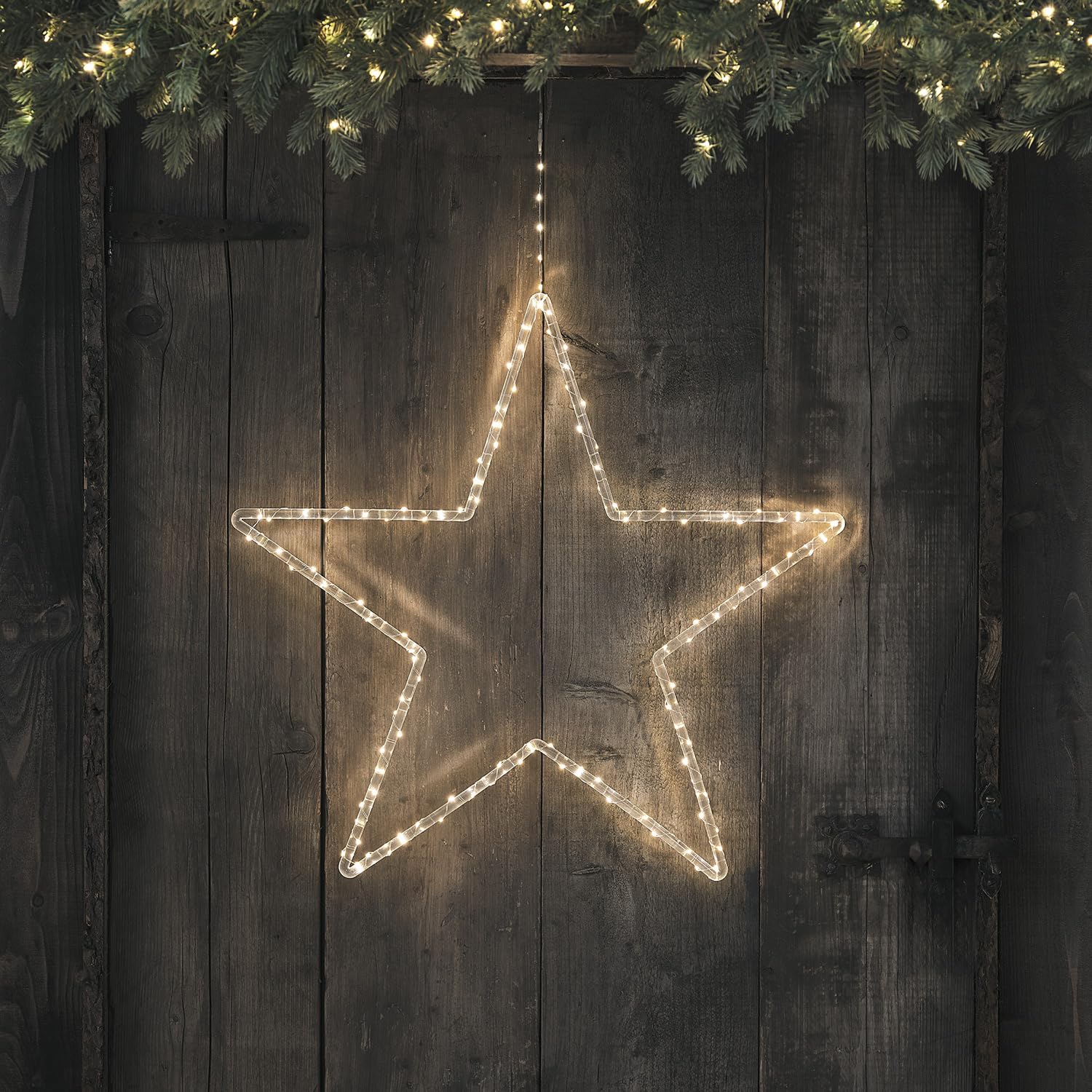 Lights4fun LED Stern Silhouette 60cm Timer warmwei Stern Beleuchtet Auen  Outdoor Weihnachtsdeko Aussen : Amazon.de: Beleuchtung