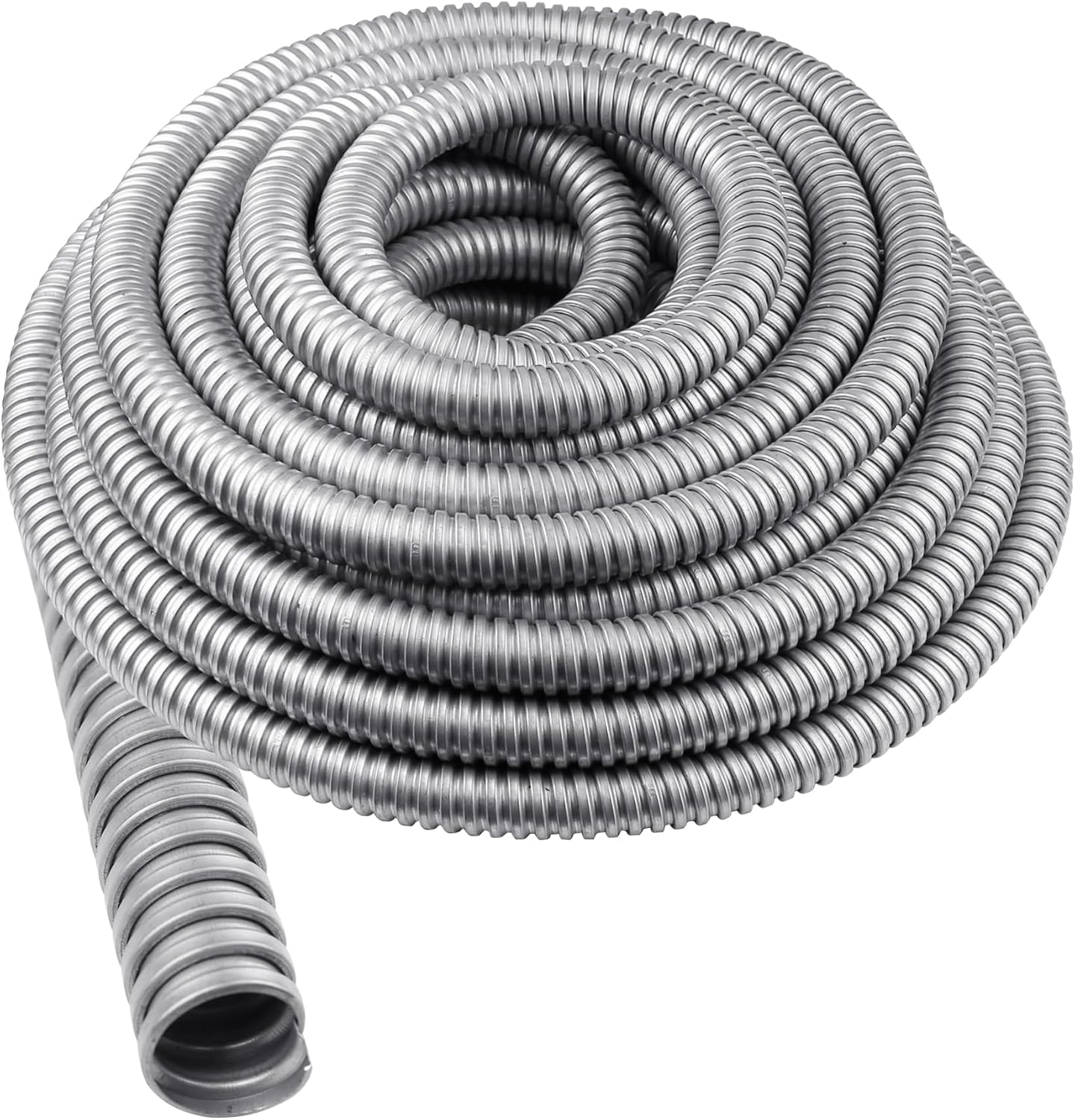 Zadery Galvanized Steel Flexible Conduit 1/2" x 50 ft - Corrosion Resistant, Smooth Interior for Easy Low Voltage Wire Pulling
