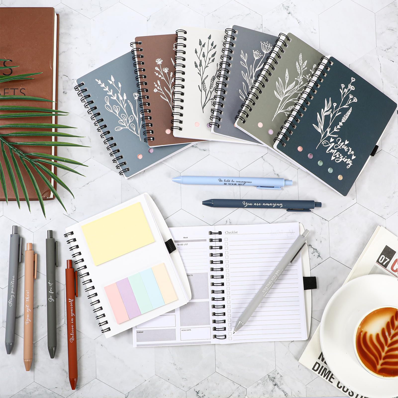 Dispowreath Employee Appreciation Gifts Bulk A6 inspirierendes Tagebuch mit motivierendem Kugelschreiber, Dankeschön-Notizbuch, Geschenke für Schulanfang, Studenten, Lehrer, Kollegen