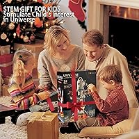 Vista 7 de Doloowee Juguetes de exploración espacial para niños de 3, 4, 5, 6, 7, 8, 9 años, kit de construcción aeroespacial STEM, juguete de cohete espacial