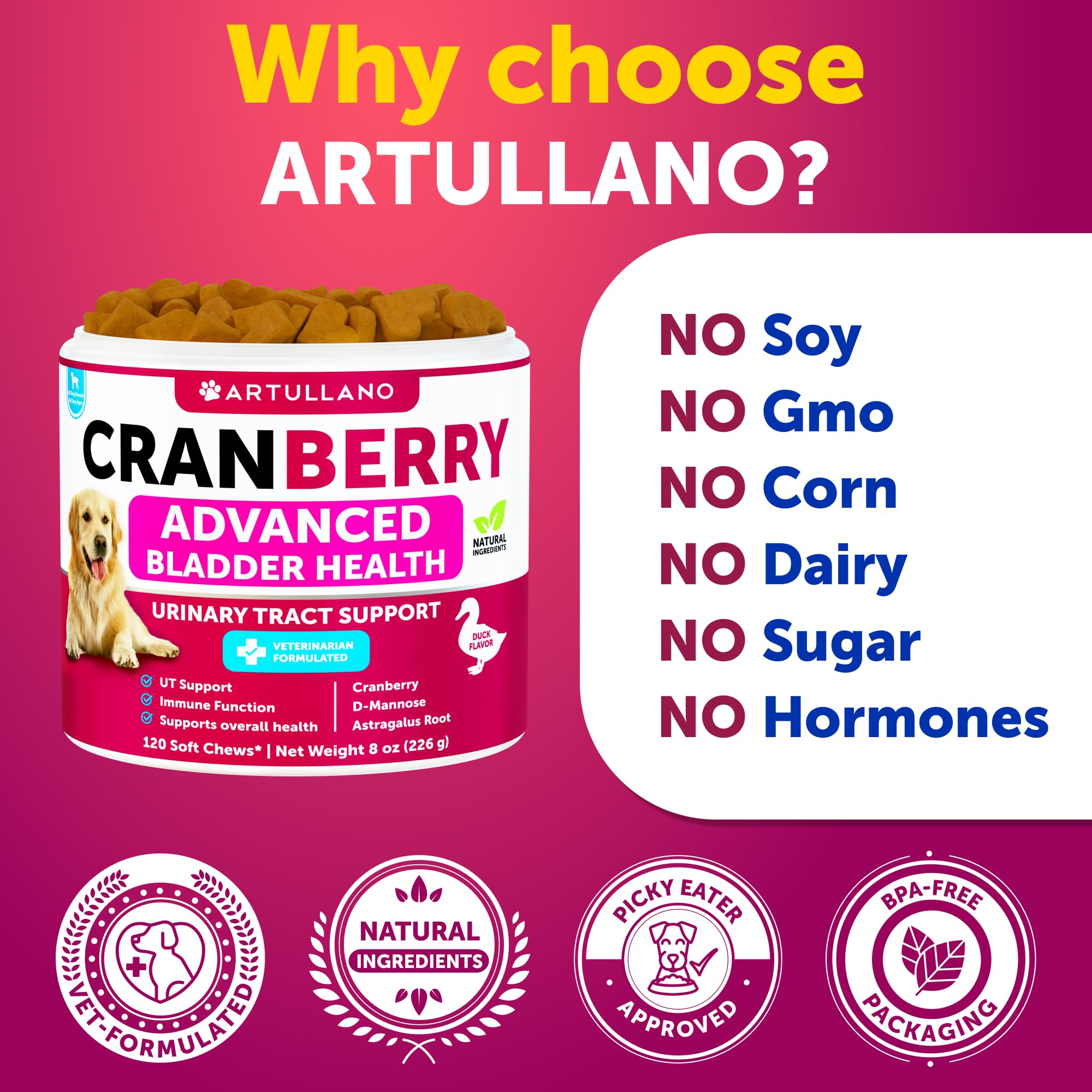 Cranberry Chews for Dogs - Dog Cranberry Supplement for Urinary Health — Amazon image 5