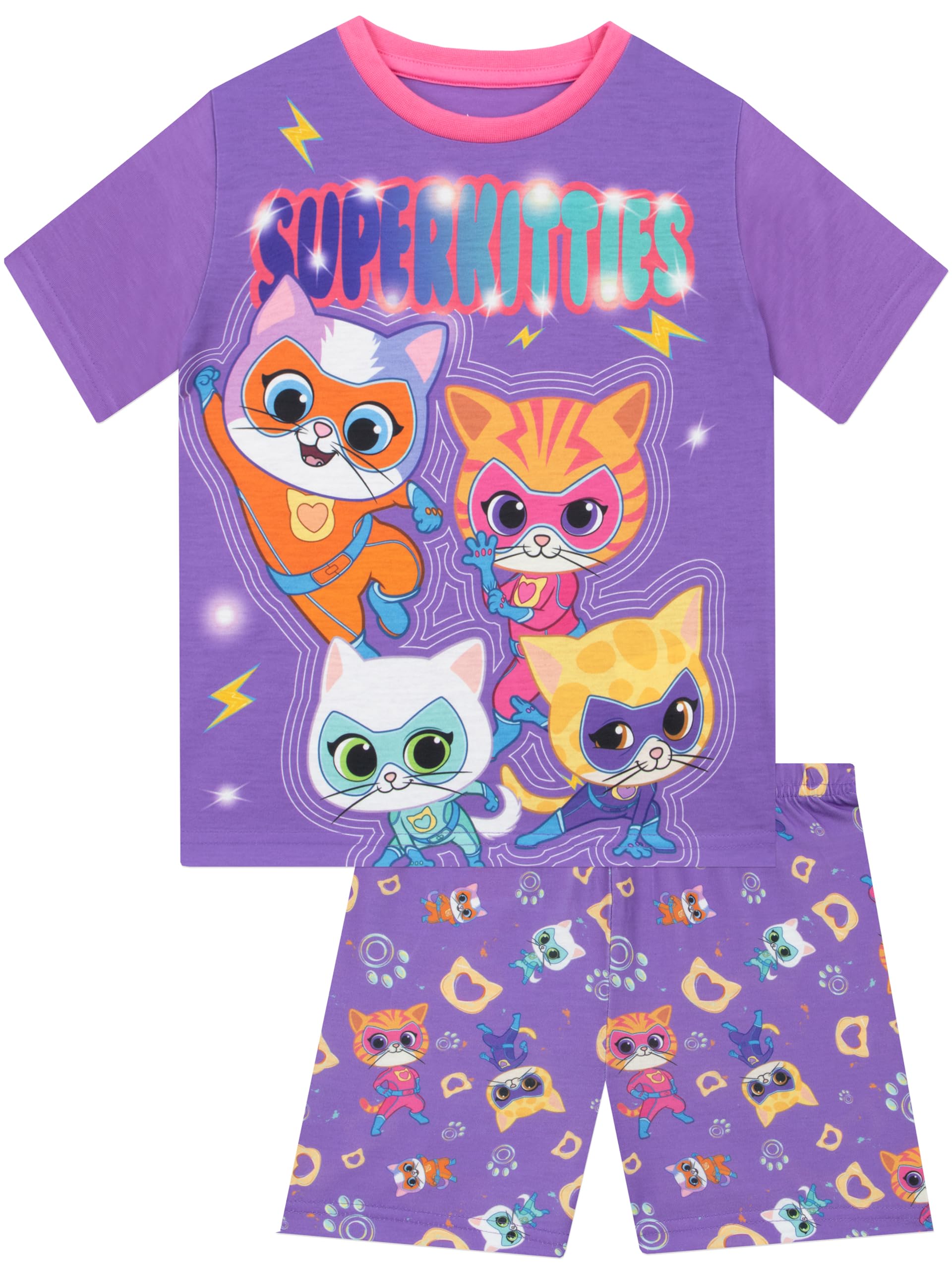 Disney SuperKitties Pigiama Bambina A Manica Lunga, Set Pigiami Ragazza, Pigiama Bambino Adorabile
