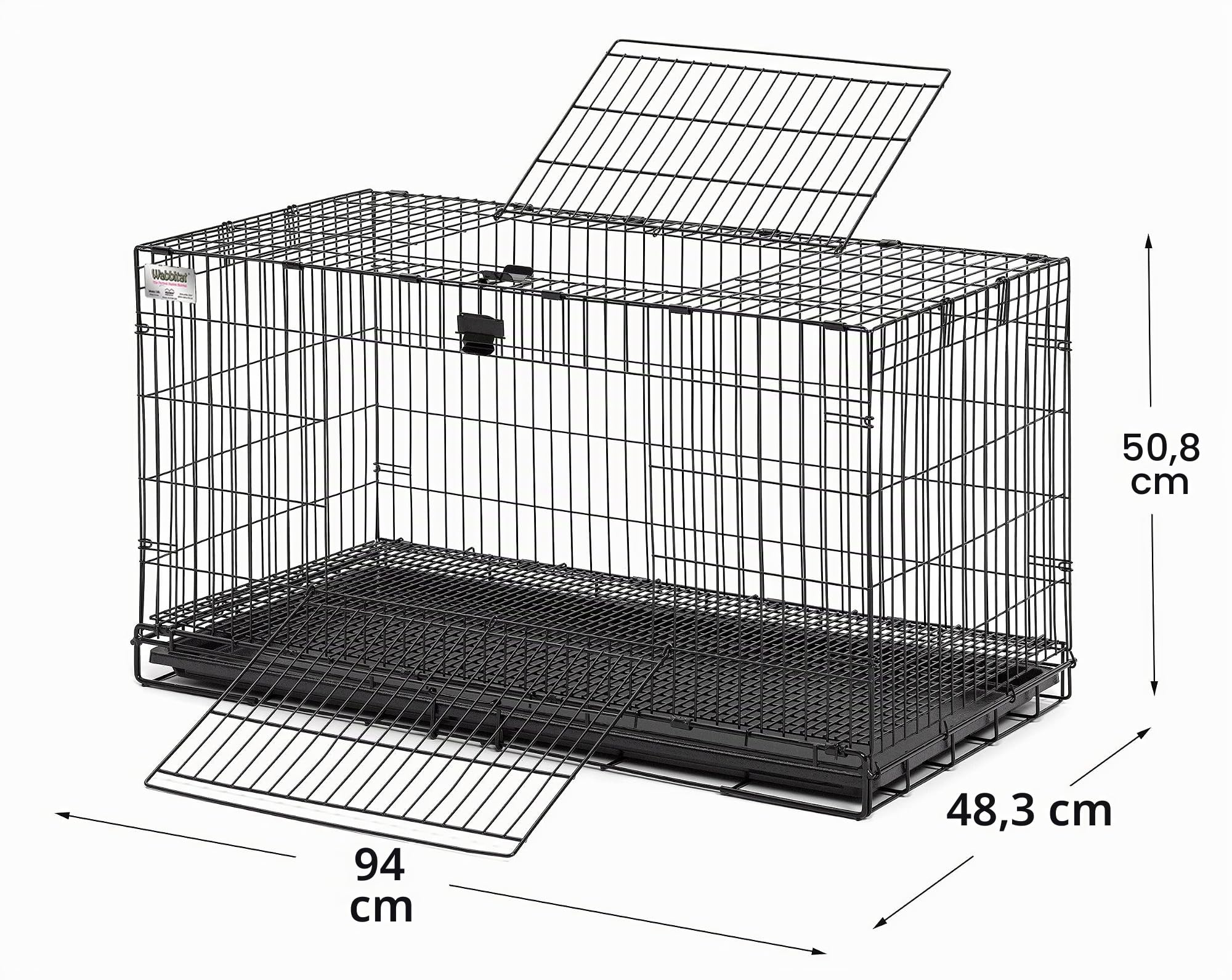 MidWest Homes for Pets Medium Wabbitat Kaninchenkäfig, mittelgroß, Gitter-Boden, herausnehmbare Bodenwanne, Zugang durch Tür oben und vorn, rostbeständige Oberfläche, kein Werkzeug erforderlich