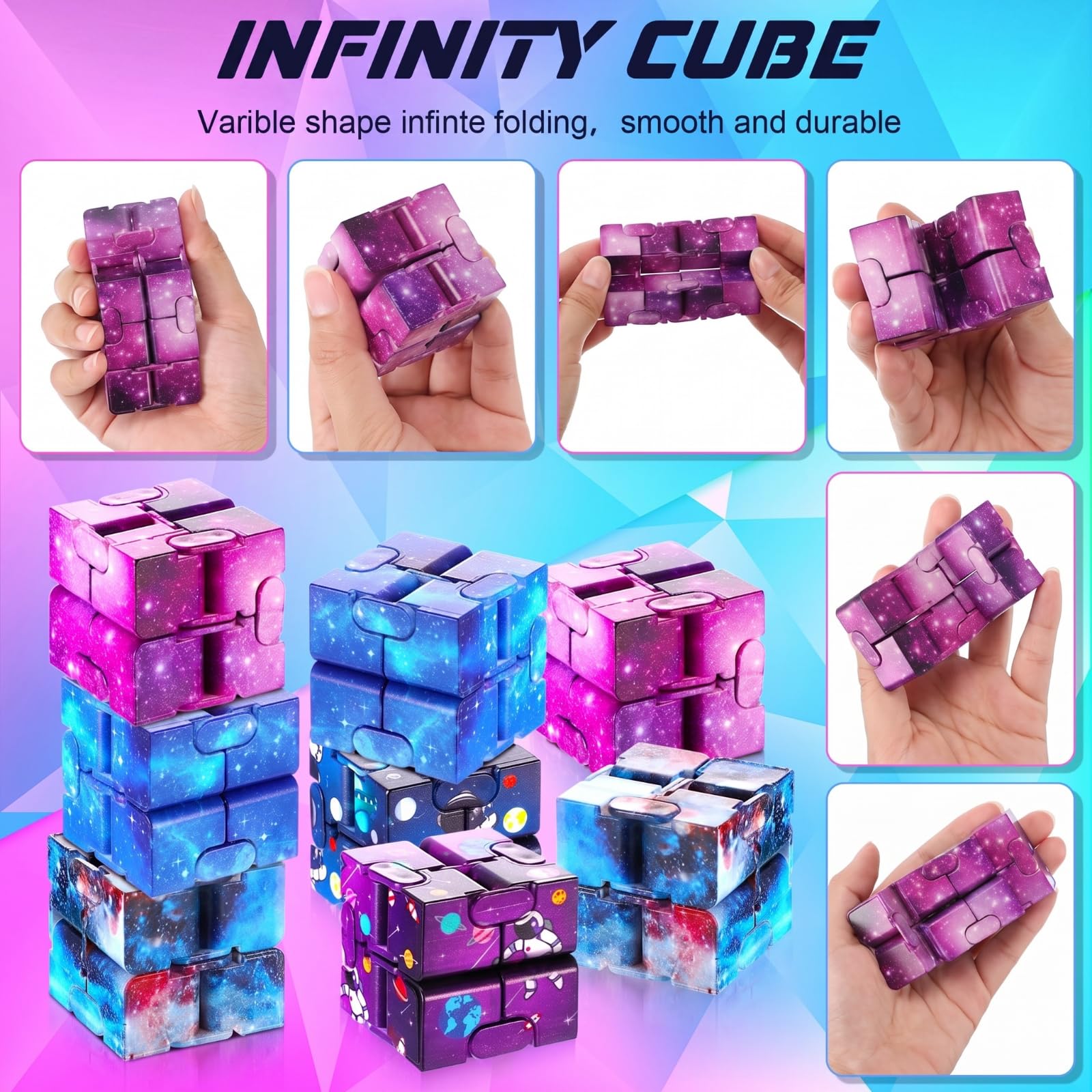 Amazon.com: Zhanmai 20 piezas Galaxy Infinity Cube Fidget juguete