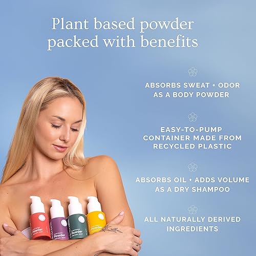 Miniatura 6 de Cleo & Coco - Champú seco natural en polvo - Para cuerpo y cabello - Para mujeres - Absorbe el olor y el sudor - Aceites esenciales y polvo de
