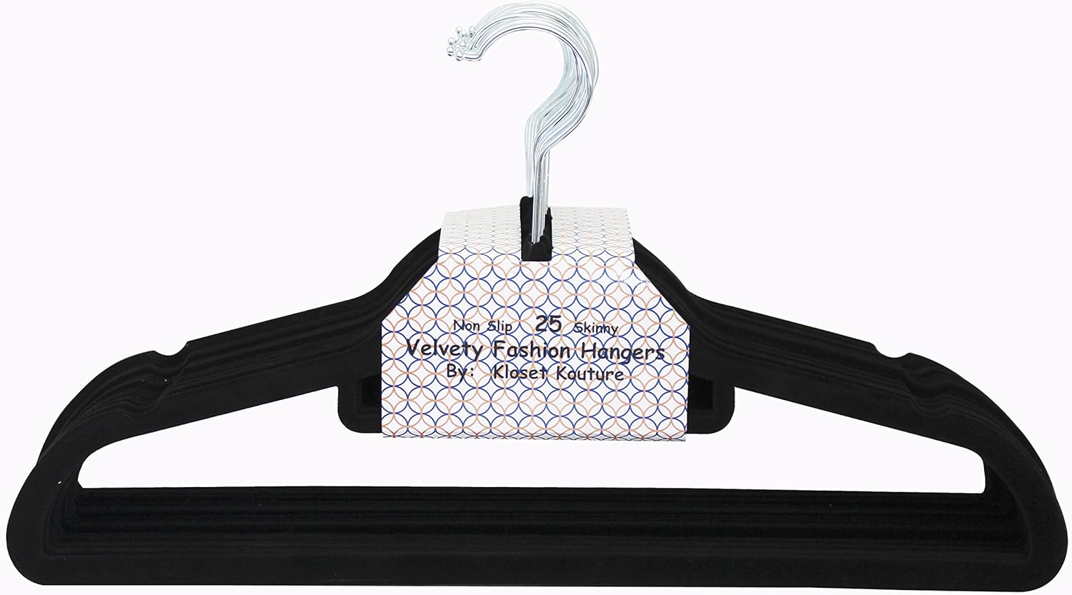Velvety Fashion Hanger (25, Black), Skinny Hangers, Velvet