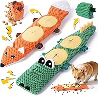 XIUGOAL 2 Pack Dog Toys for Aggressive Chewers - No Stuffing Squeaky Interactive Chew Toys for Small Medium Breeds, Teething Boredom Relief
