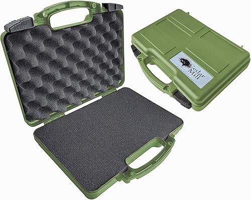 Cedar Mill Fine Firearms Estuche para pistola aprobado por la TSA - Caja fuerte para pistola y pistola de 0.354 in, revólver - Estuche rígido - Verde