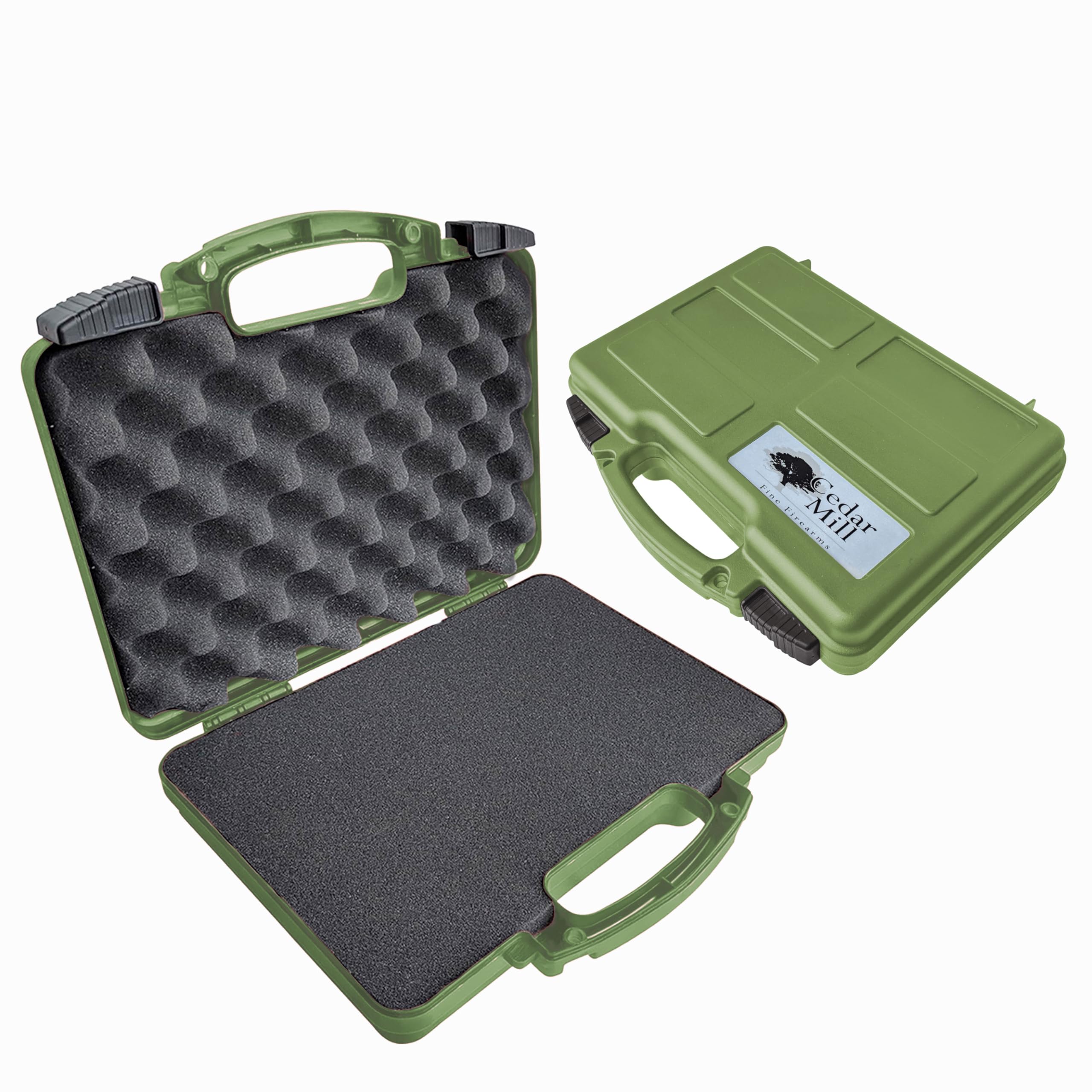 Cedar Mill Fine Firearms TSA Approved Hard Gun Case – Airline Approved Lockable Pistol Carrying Case with Dual Latch & Customizable Foam – Fits 9mm Handgun, Revolver & Firearm for Travel & Range Use