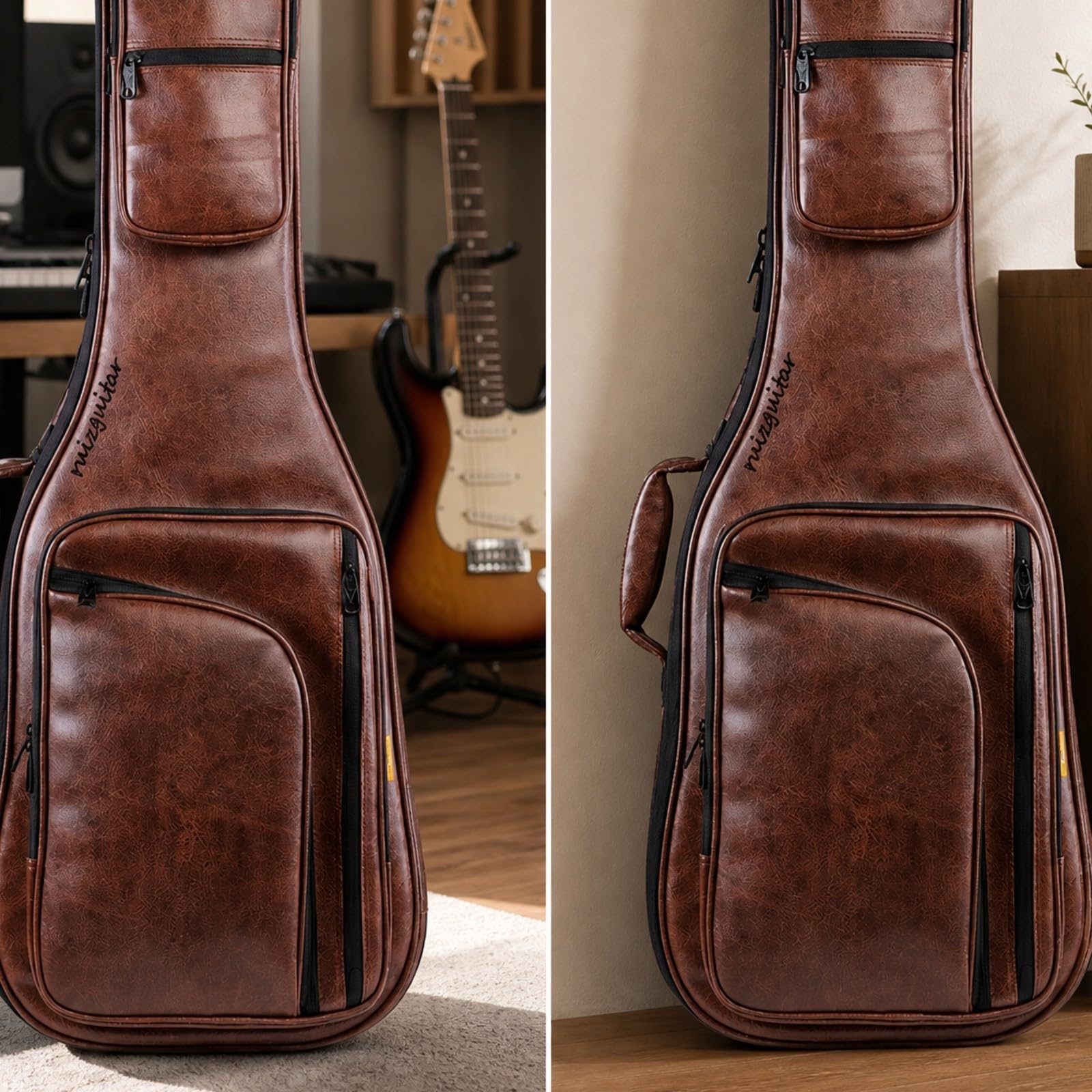 kowaku Funda Guitarra Eléctrica Acolchada Funda Guitarra con Inrior Acolchado Proctora para Guitarristas, Ensayos, Actuaciones