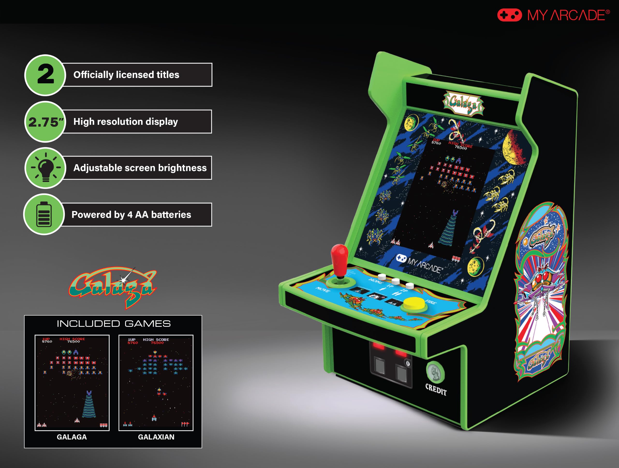 Amazon.co.jp: My Arcade Galaga Micro Player Pro、2 ゲーム in 1