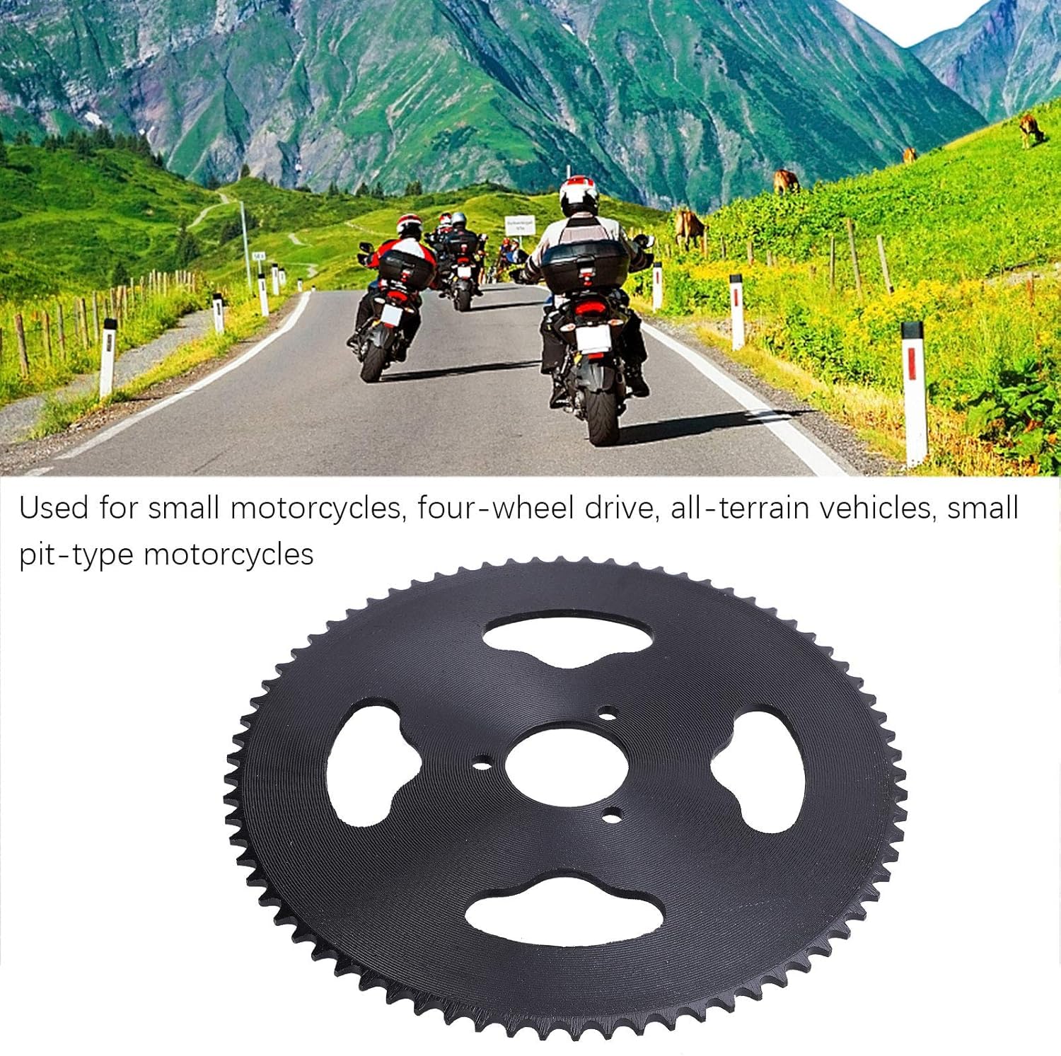 Pignon Moto T8F 74 Dents, Plateau Acier 35mm 3 Trous, Accessoire de Remplacement pour Quad et Véhicule Tout Terrain