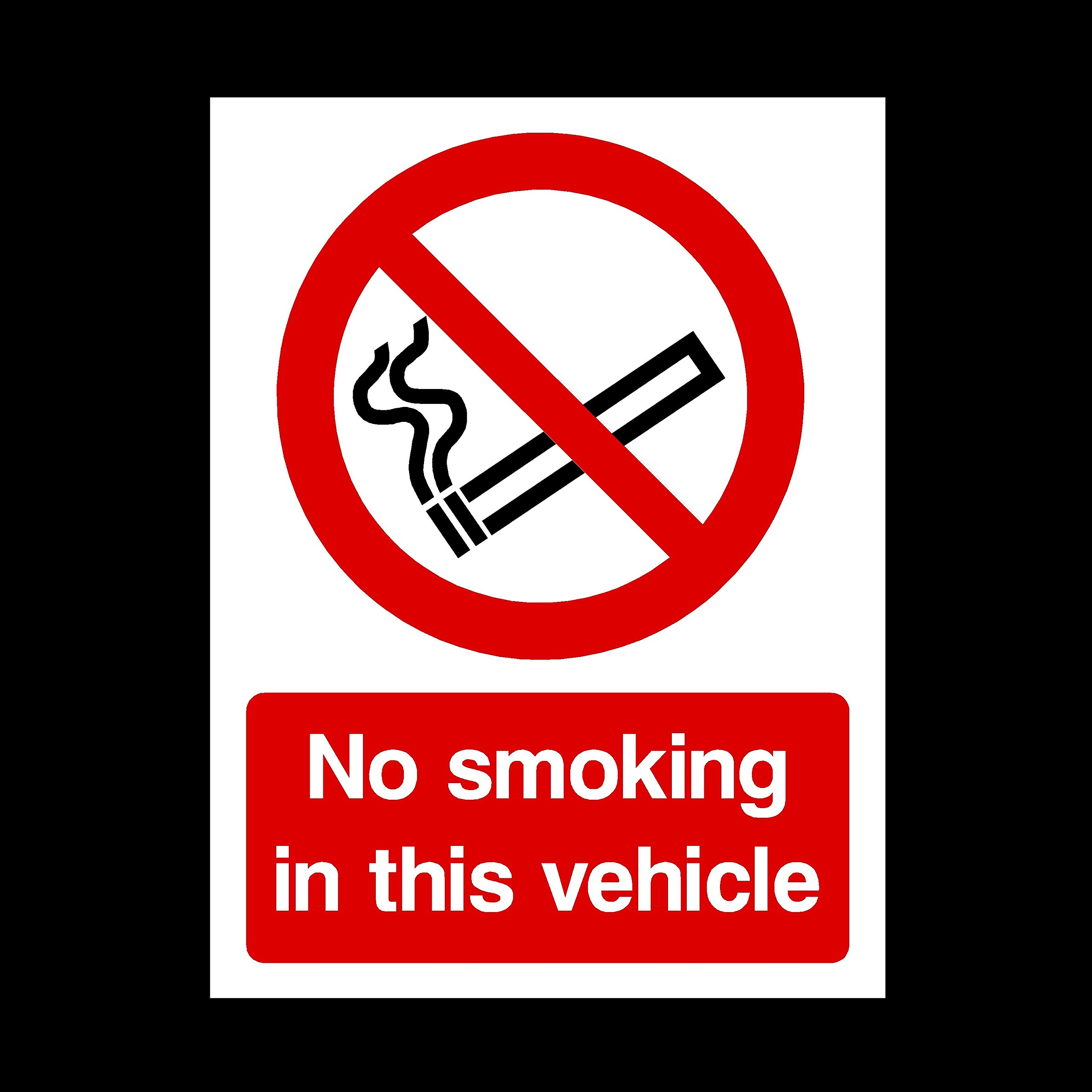 No Smoking in this vehicle Sticker/Self Adhesive Sign - Smoking/Law/Premises/Warning (MISC74)