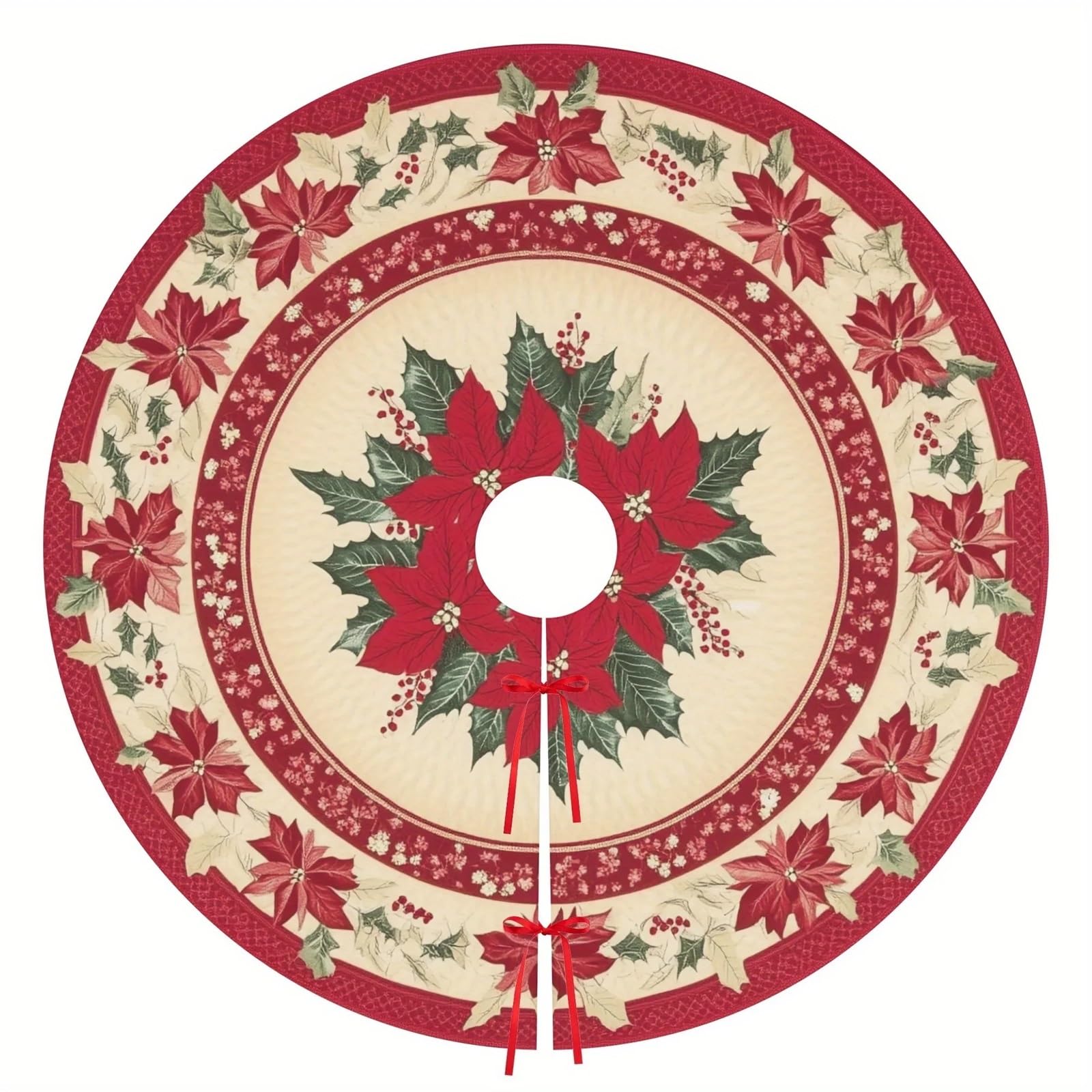 tappeto albero di natale Decorazioni for feste e festività con tappeti gonne stampate in rosso bianco for alberi di Natale(Diameter 120cm)