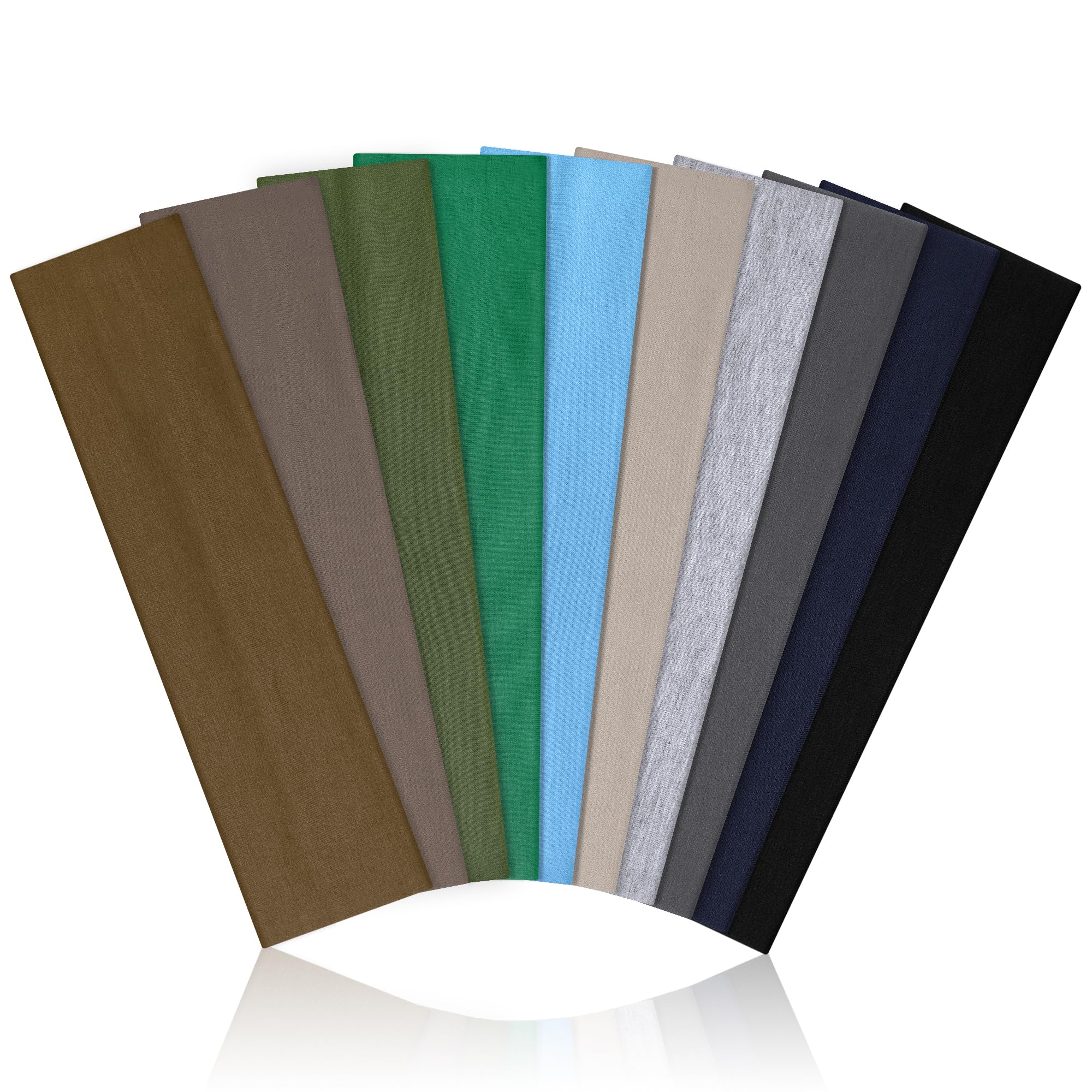 Headbands for Women,Hair Bands for Women's Hair,10 PCS Athletic Headband Women,Cotton Headbands，Elastic Soft Fabric Non-Slip Hair Bands for Workout Yoga Running-image-48