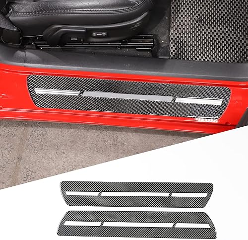 Adhesivo para cubierta del umbral de la puerta interior del automóvil compatible con Chevy Corvette C6 2005-2013, calcomanía para protección del