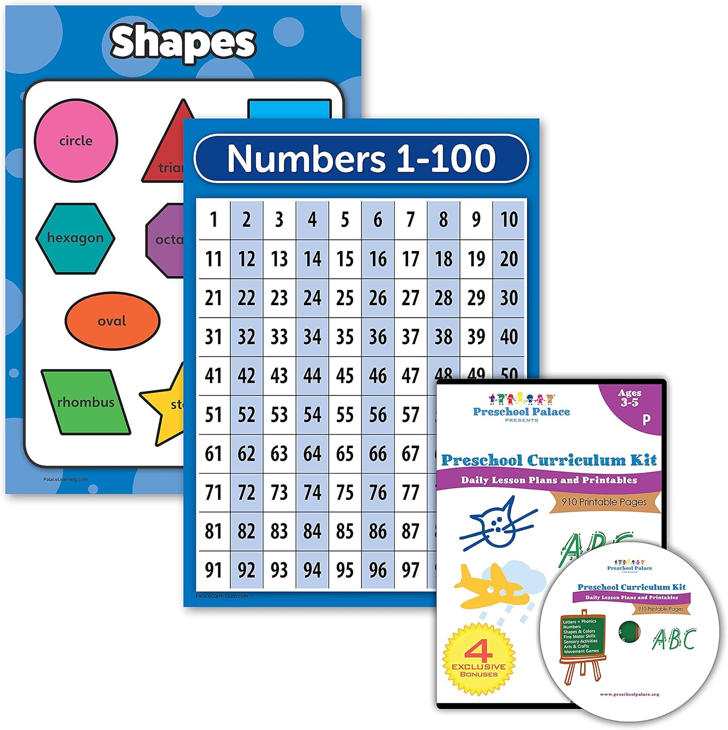 Amazon.com: Palace Learning 3 Pack - Preschool Curriculum Kit on CD ...